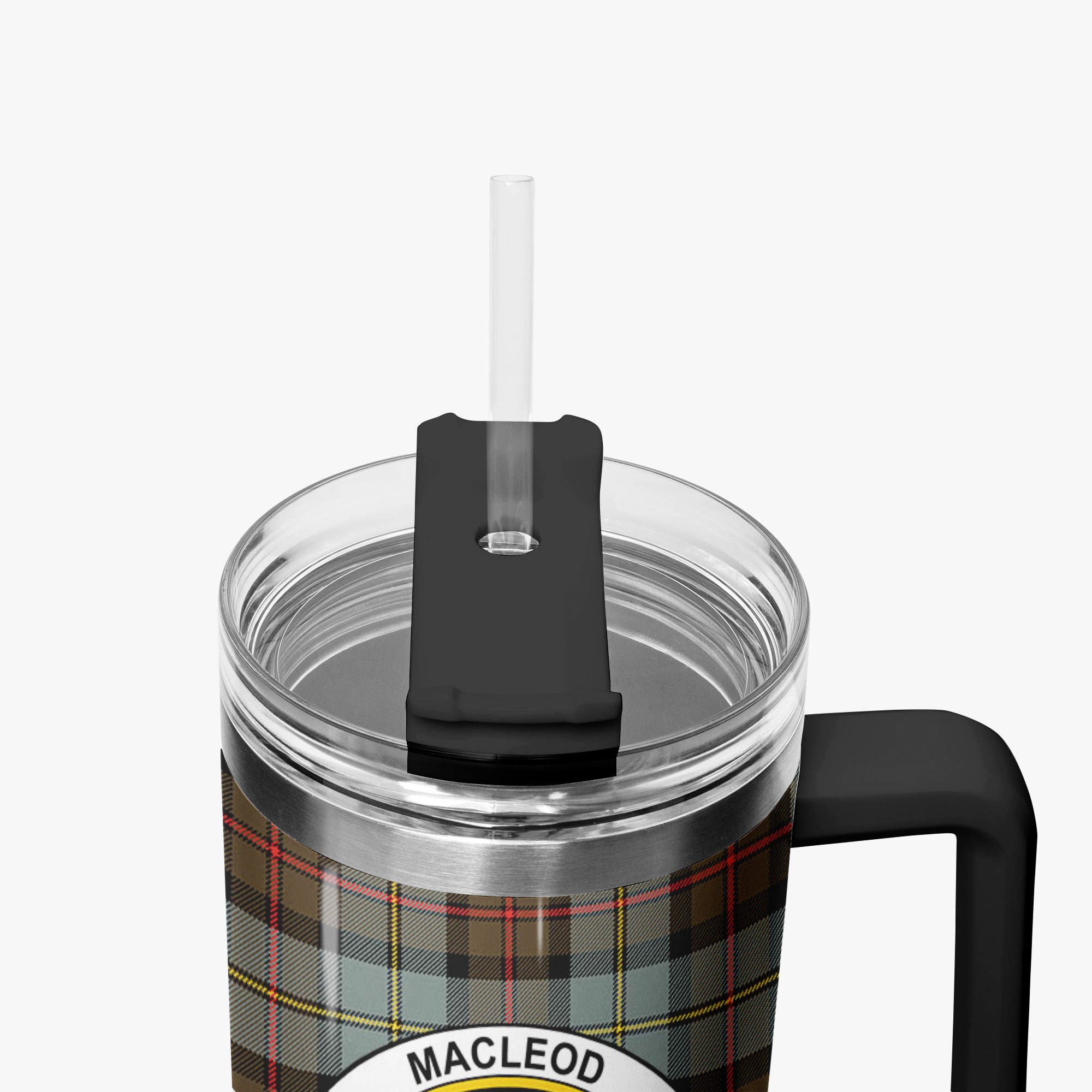 MacLeod of Harris Weathered Tartan Crest 40 oz Insulated Tumbler with Handle