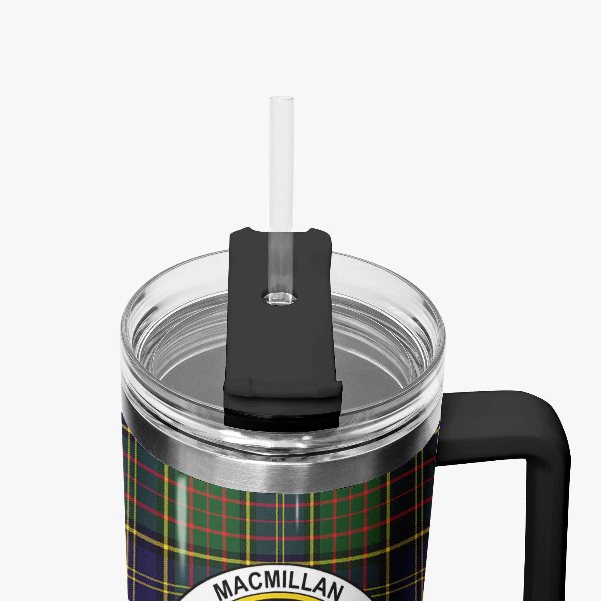 MacMillan Hunting Modern Tartan Crest 40 oz Insulated Tumbler with Handle