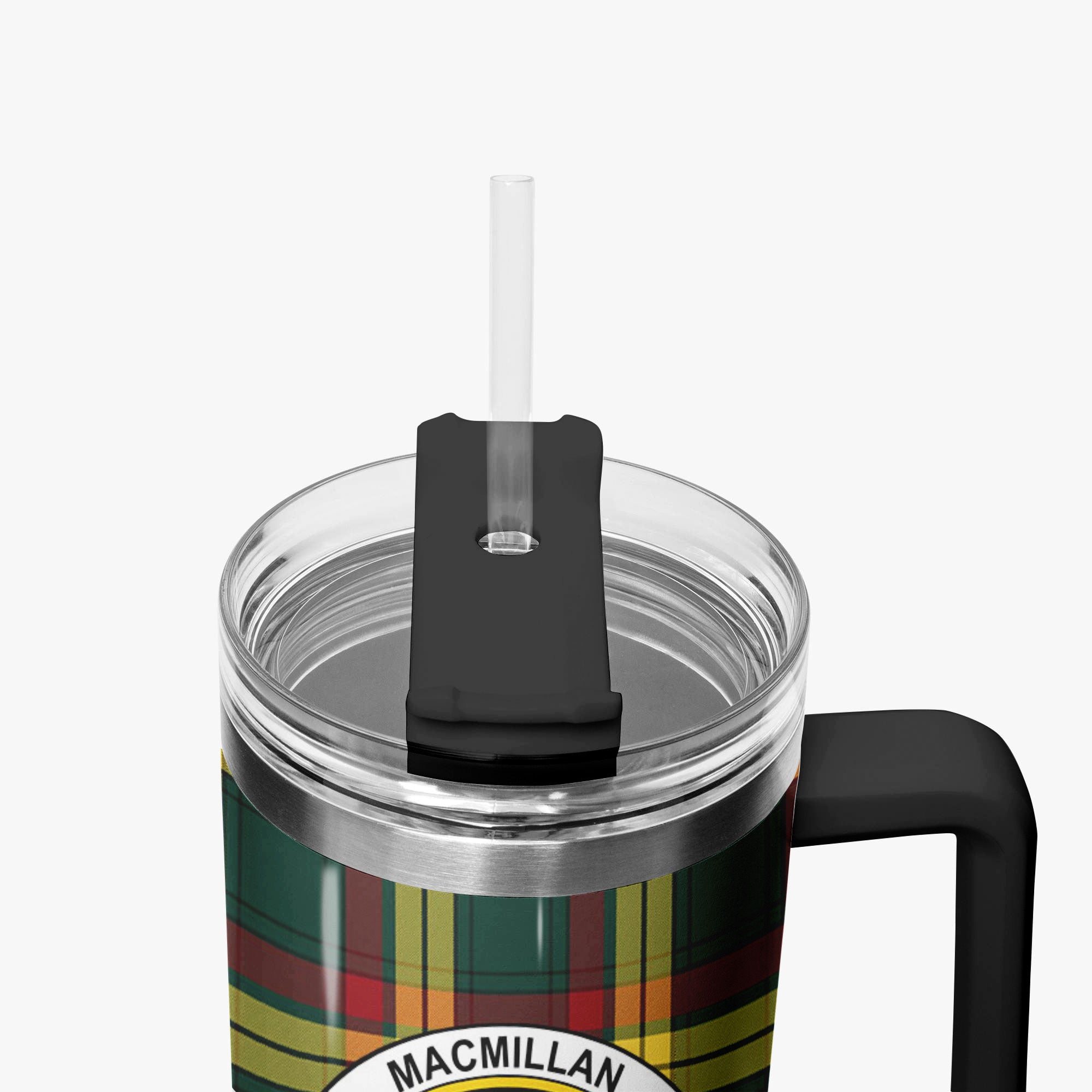 MacMillan Old Modern Tartan Crest 40 oz Insulated Tumbler with Handle