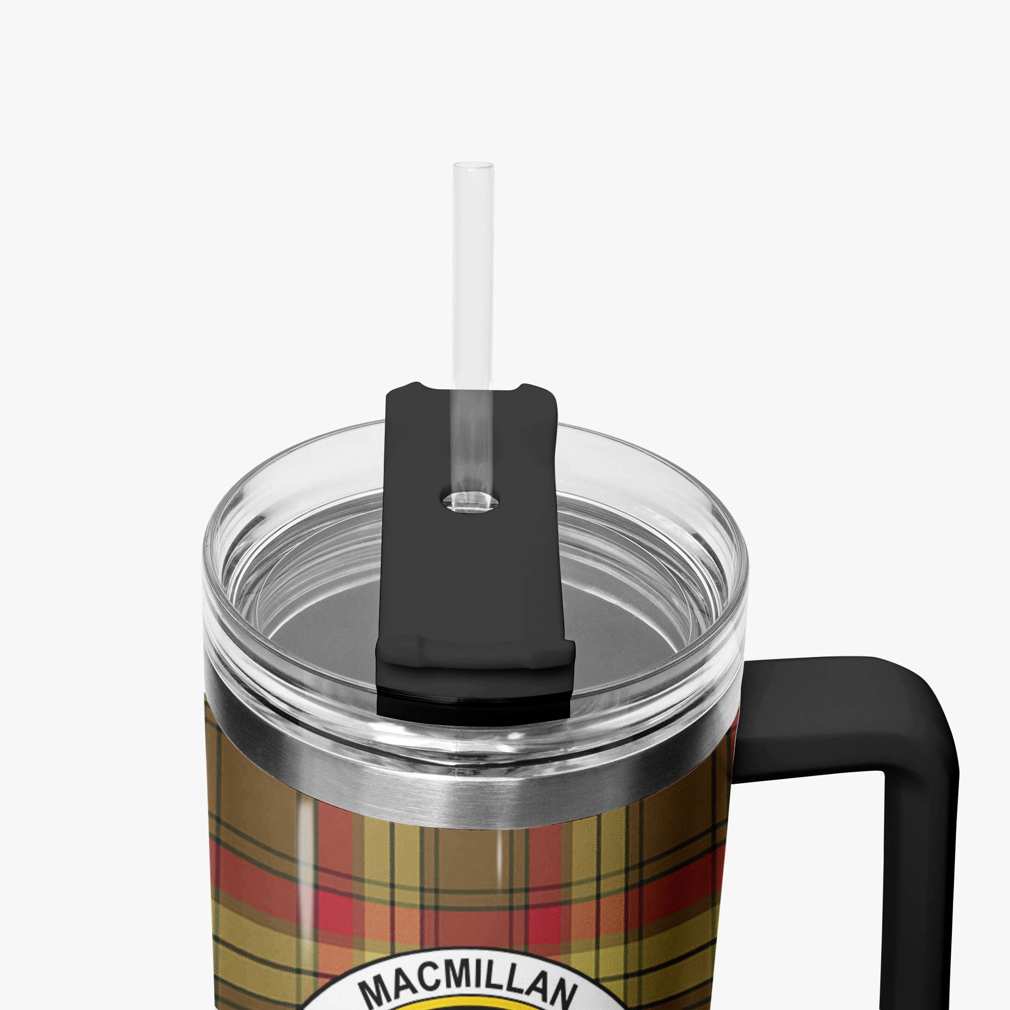 MacMillan Old Weathered Tartan Crest 40 oz Insulated Tumbler with Handle