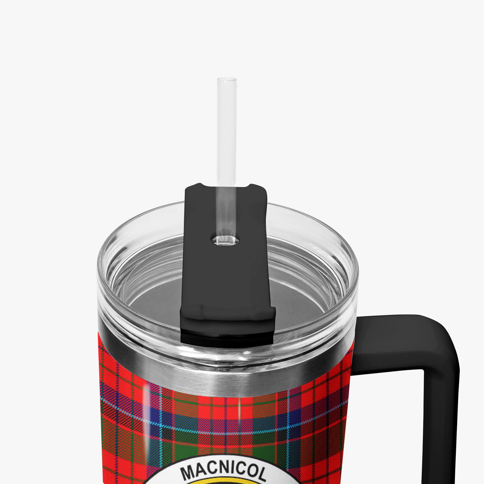 MacNicol (of Scorrybreac) Tartan Crest 40 oz Insulated Tumbler with Handle