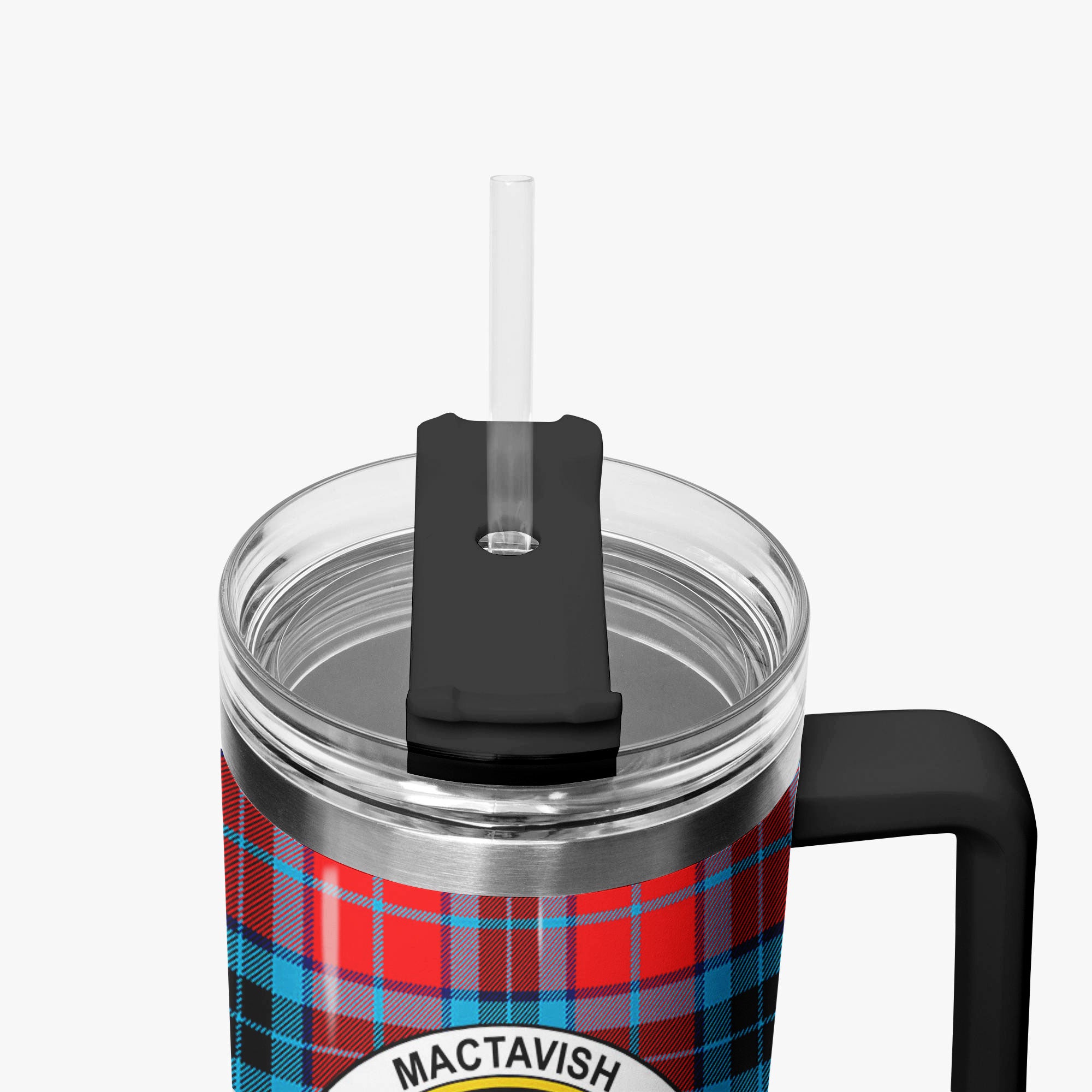 MacTavish Modern Tartan Crest 40 oz Insulated Tumbler with Handle