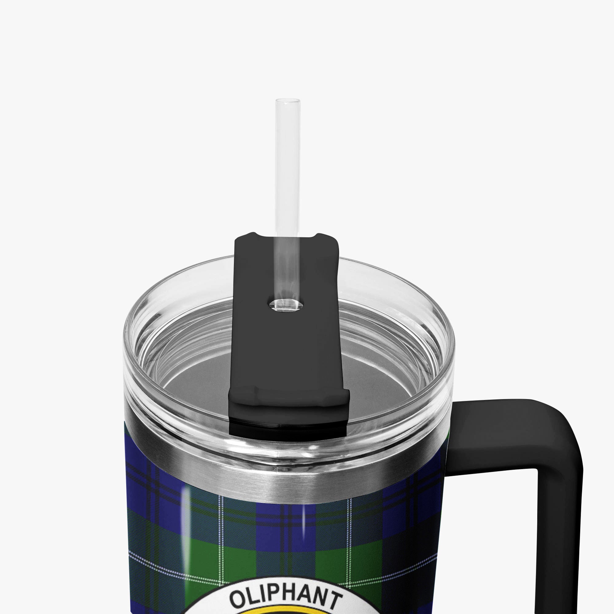 Oliphant Modern Tartan Crest 40 oz Insulated Tumbler with Handle