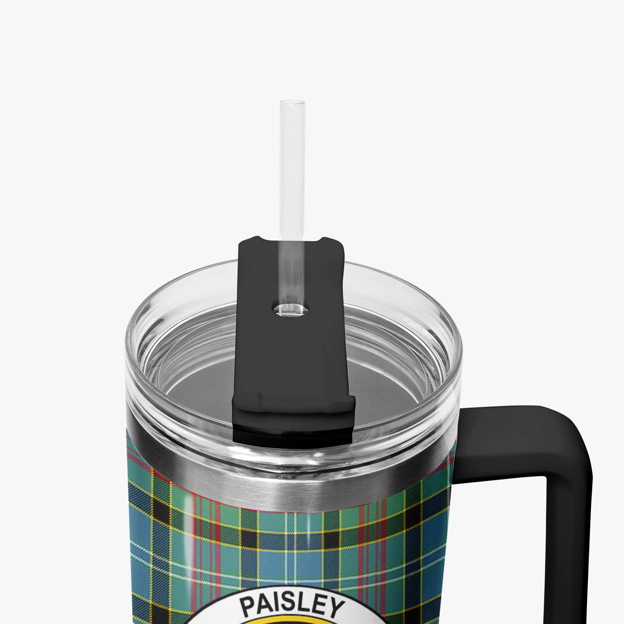Paisley District Tartan Crest 40 oz Insulated Tumbler with Handle