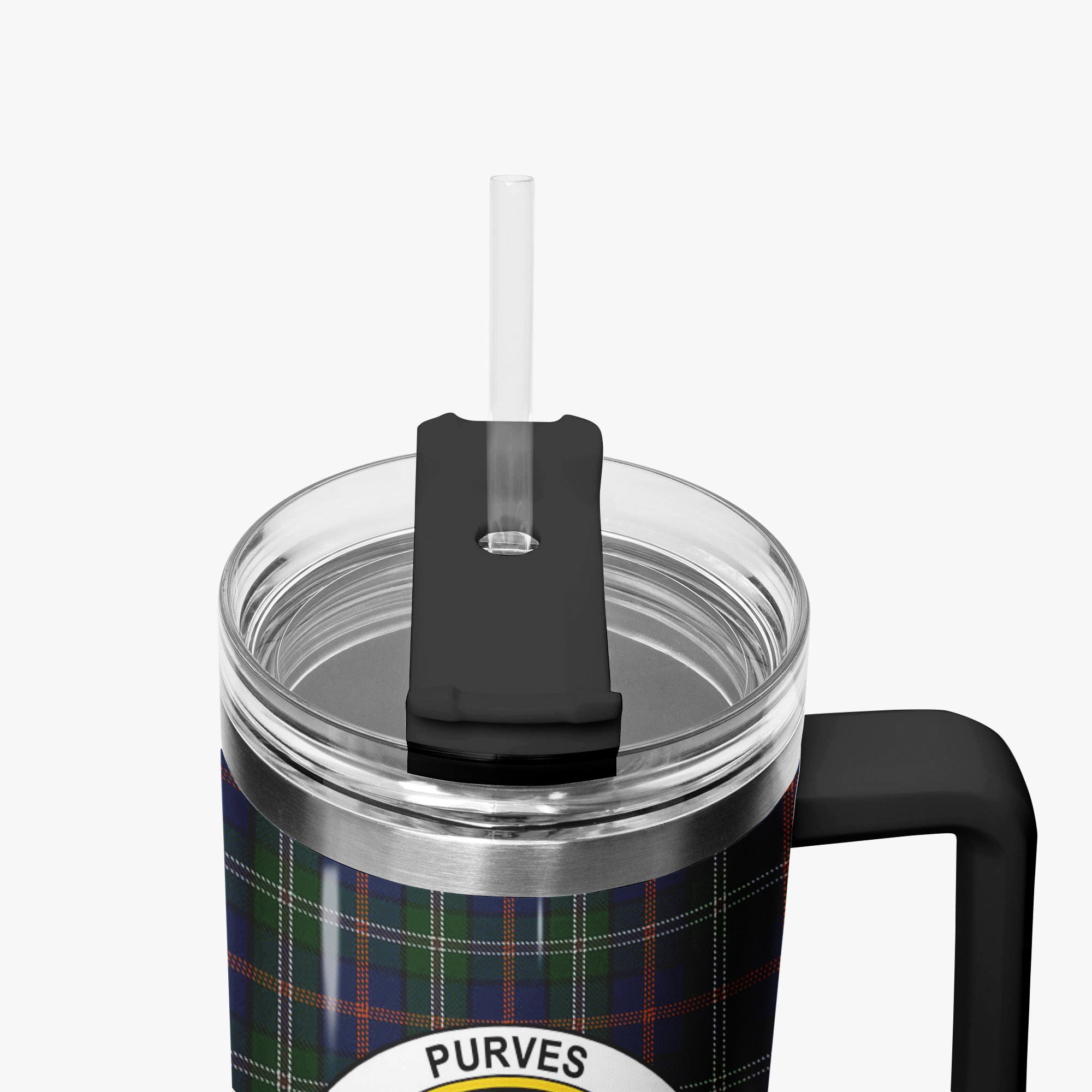 Purves Tartan Crest 40 oz Insulated Tumbler with Handle