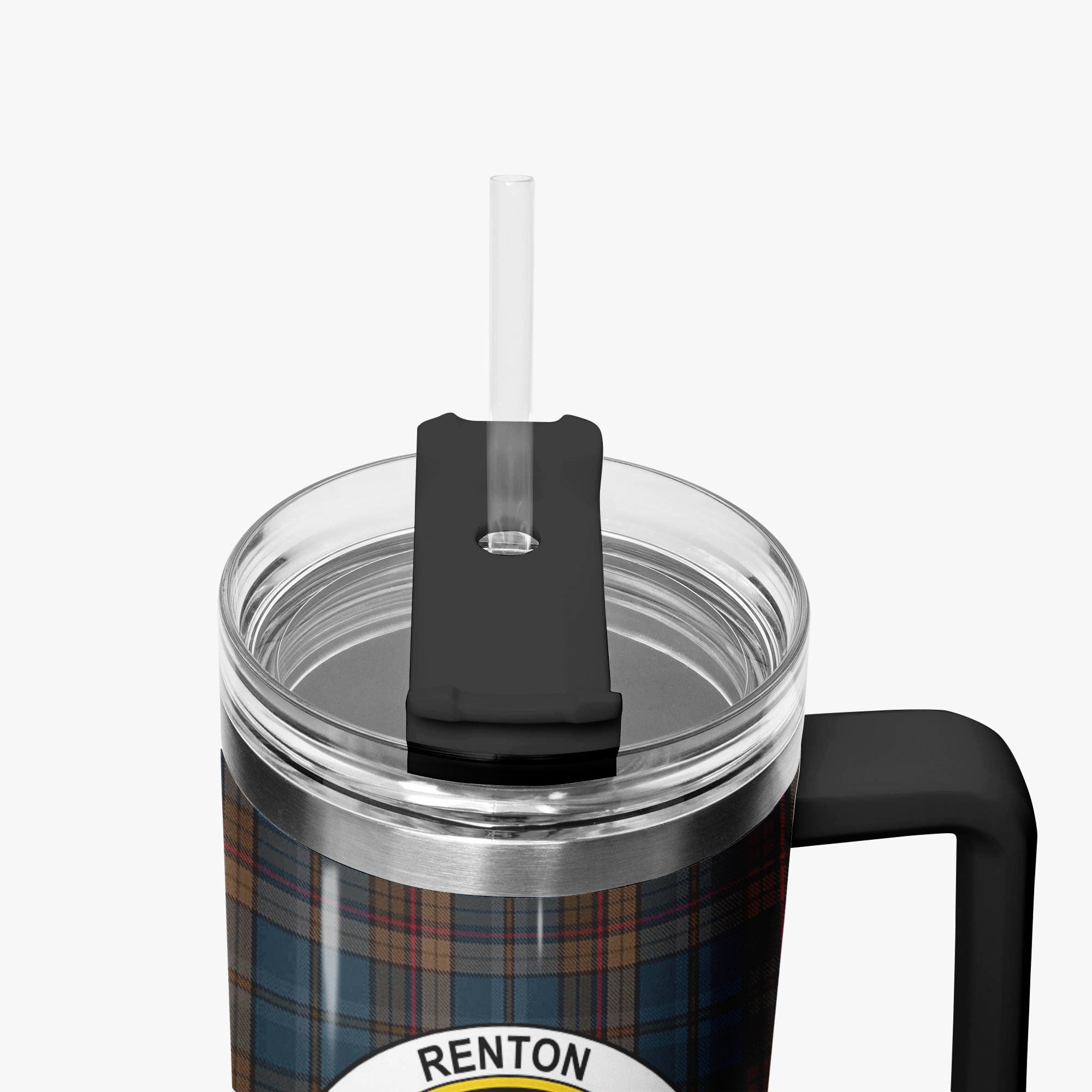 Renton Tartan Crest 40 oz Insulated Tumbler with Handle