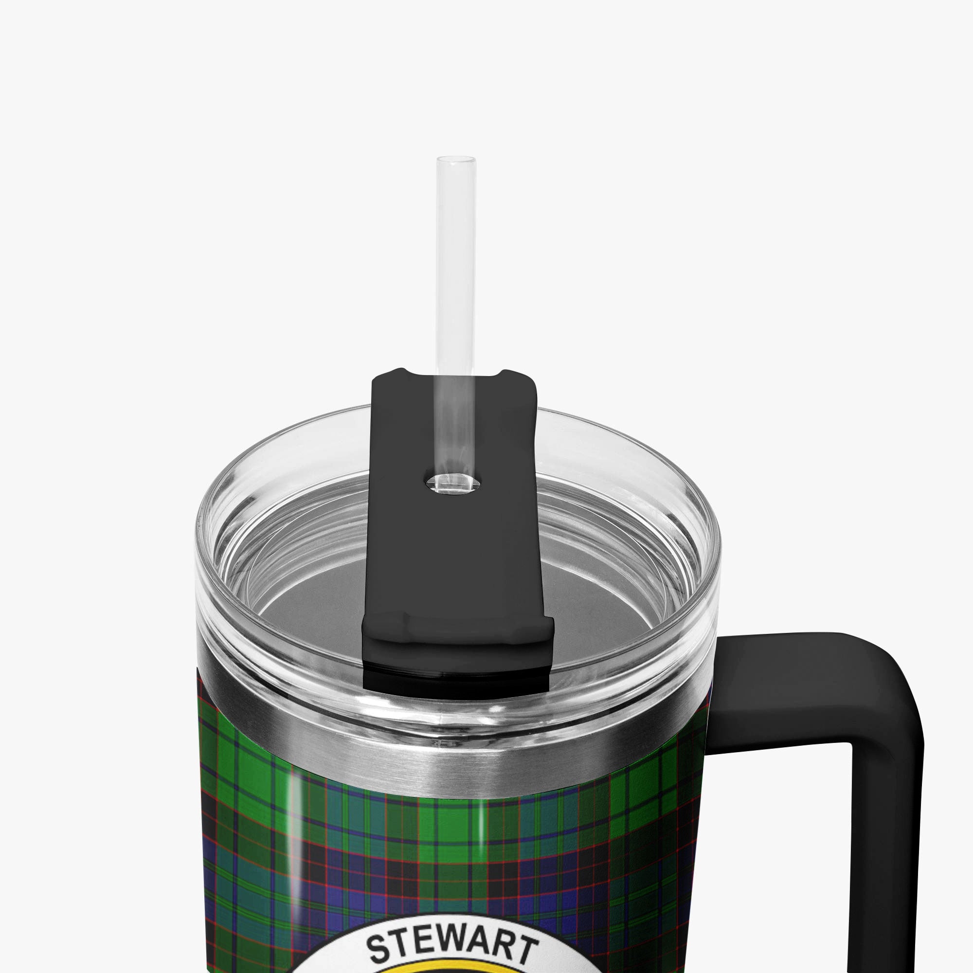 Stewart Old Modern Tartan Crest 40 oz Insulated Tumbler with Handle
