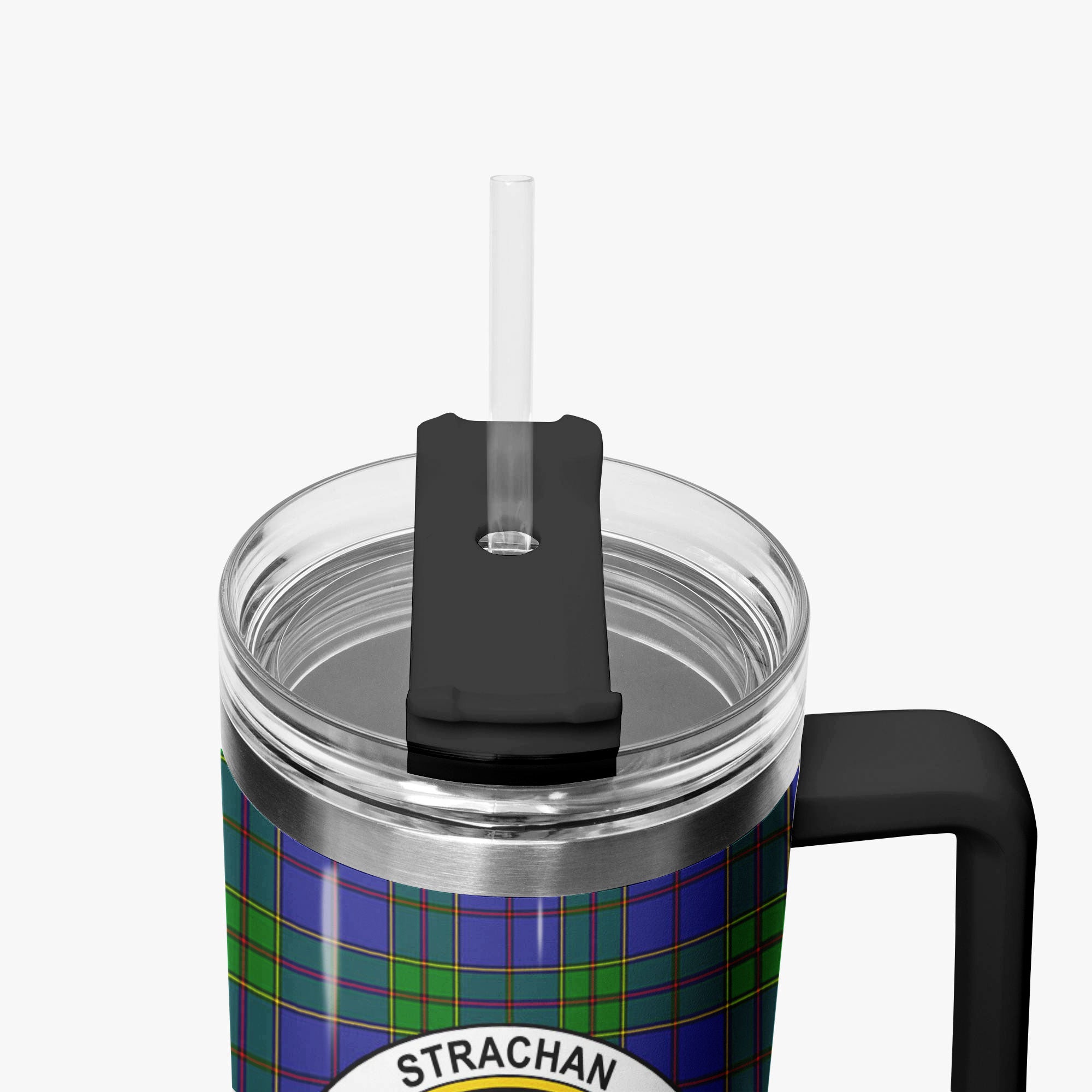 Strachan Tartan Crest 40 oz Insulated Tumbler with Handle