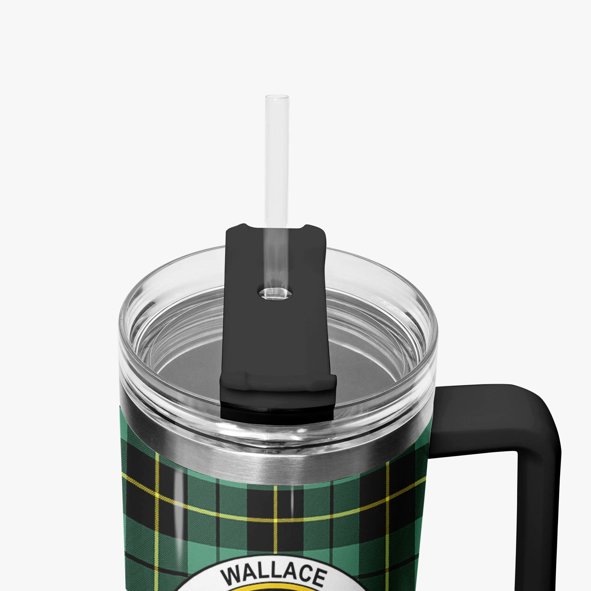 Wallace Hunting Ancient Tartan Crest 40 oz Insulated Tumbler with Handle