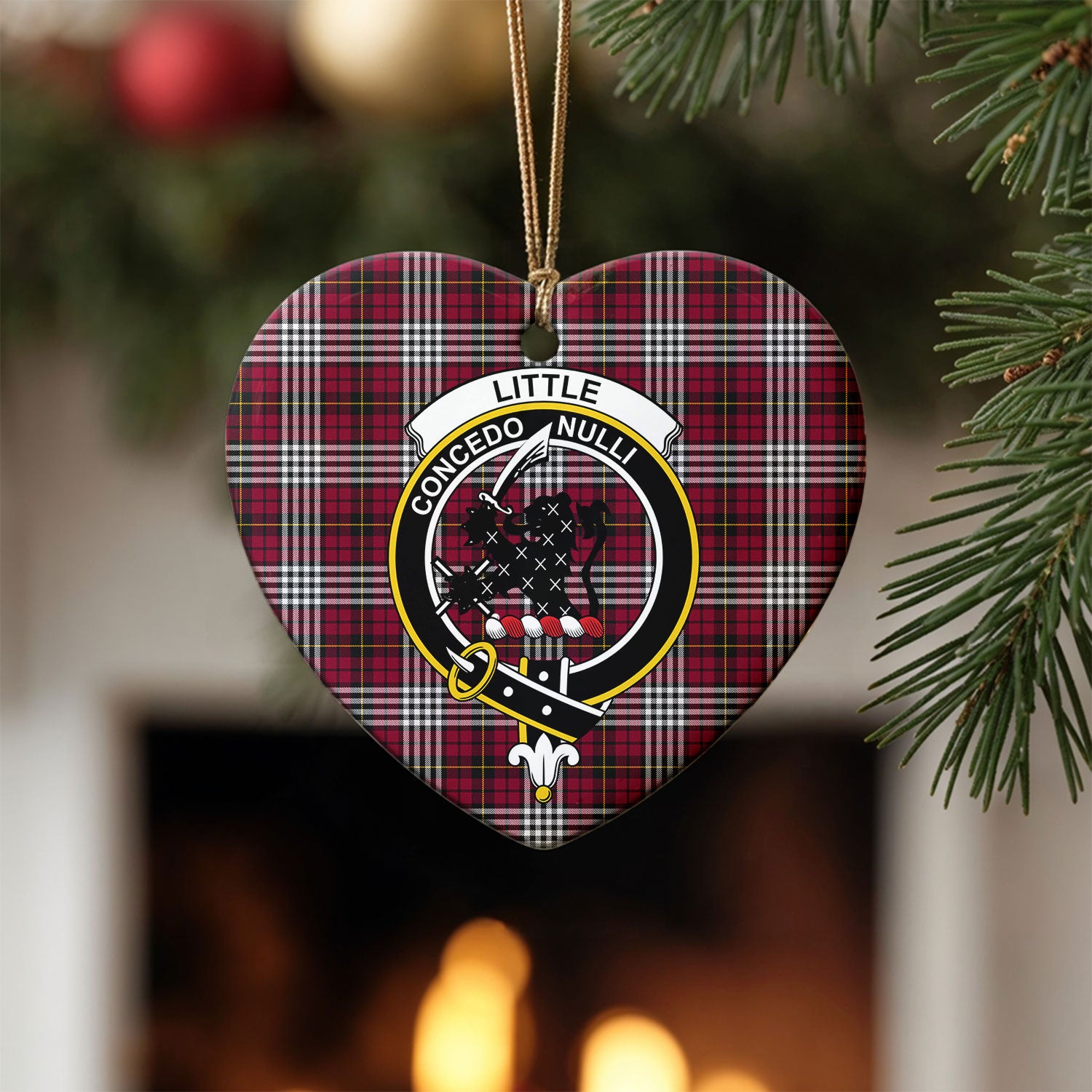 Little Tartan Crest Christmas Ceramic Ornament