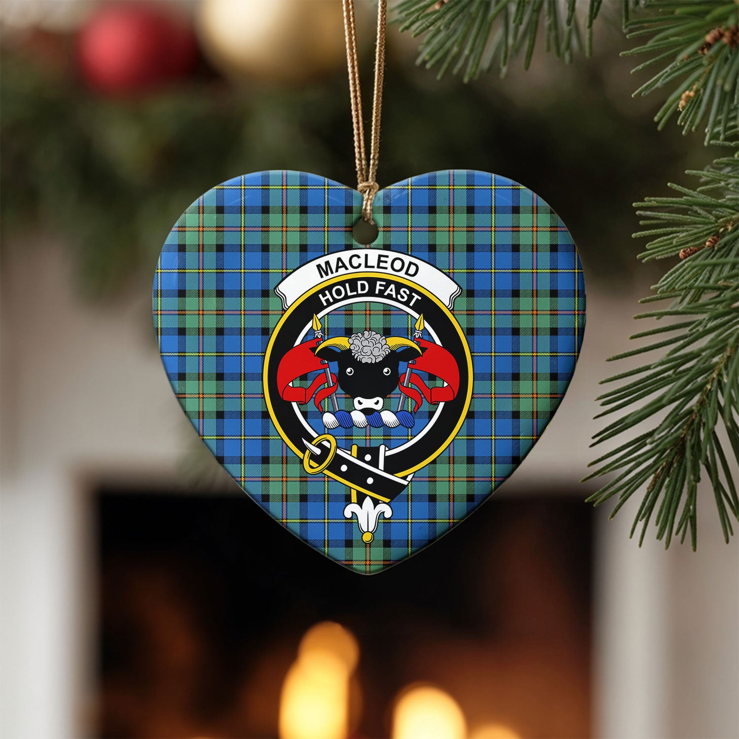 MacLeod of Harris Ancient Tartan Crest Christmas Ceramic Ornament