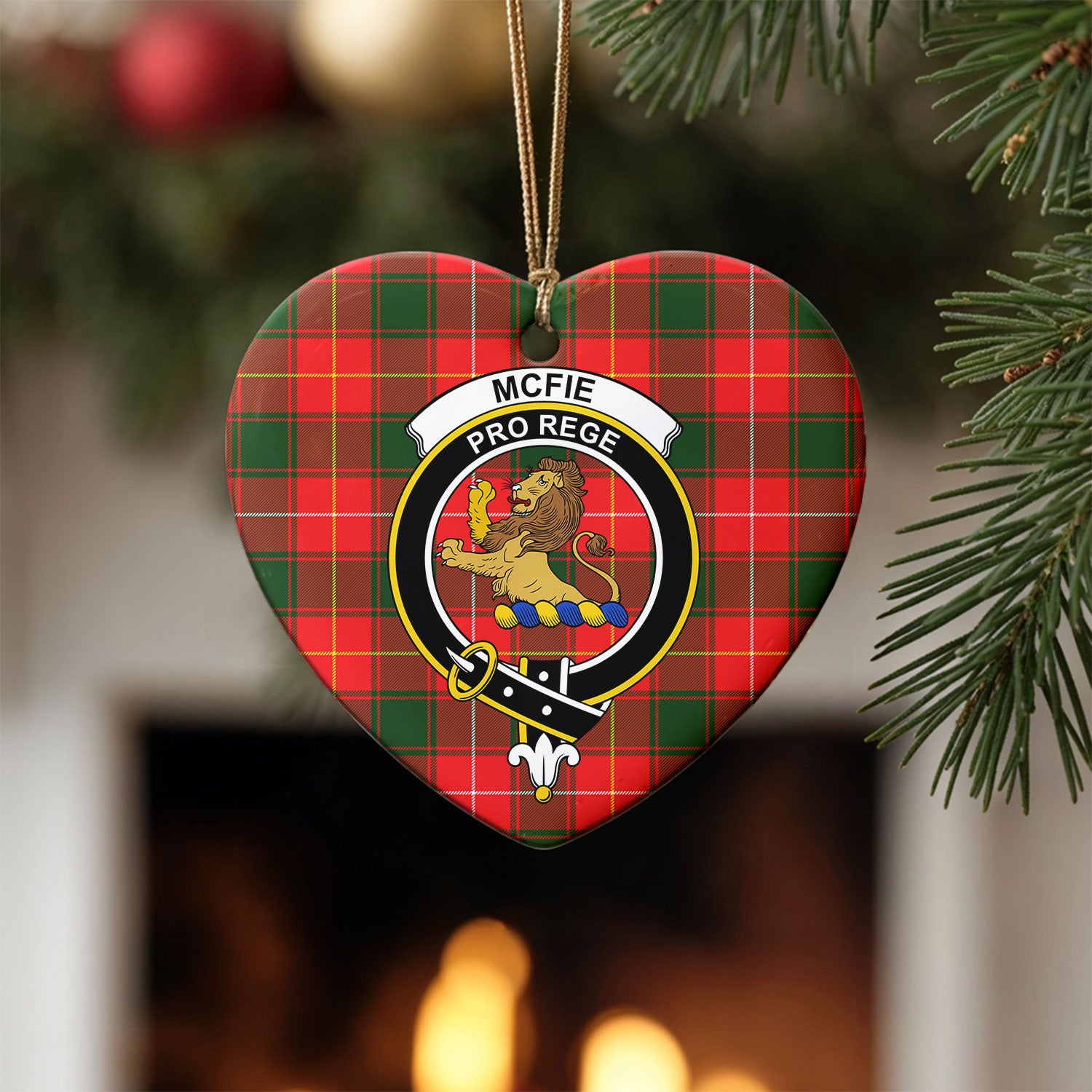 McFie Tartan Crest Christmas Ceramic Ornament