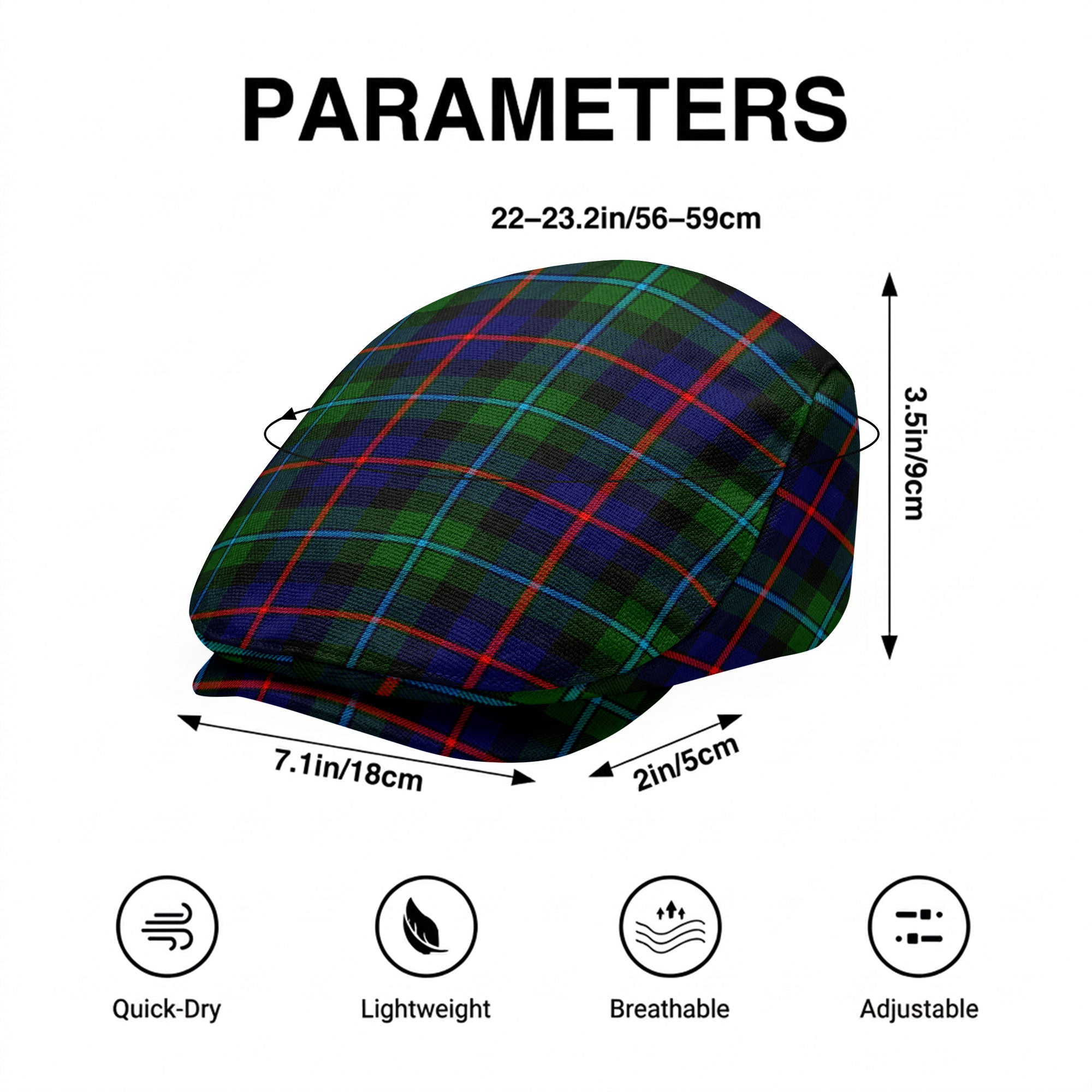 Calder (Calder-Campbell) Tartan Flat Caps