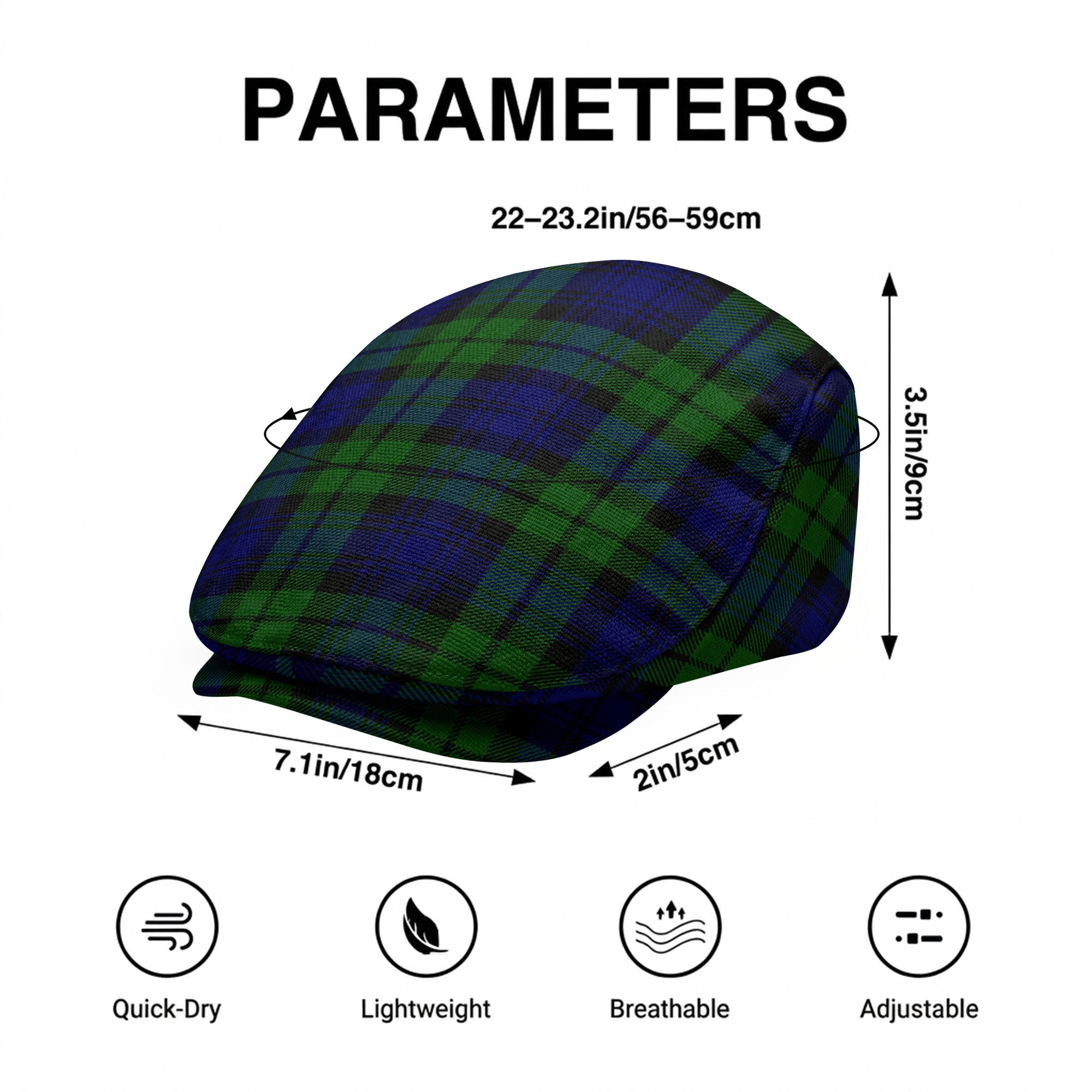 Campbell Modern Tartan Flat Caps