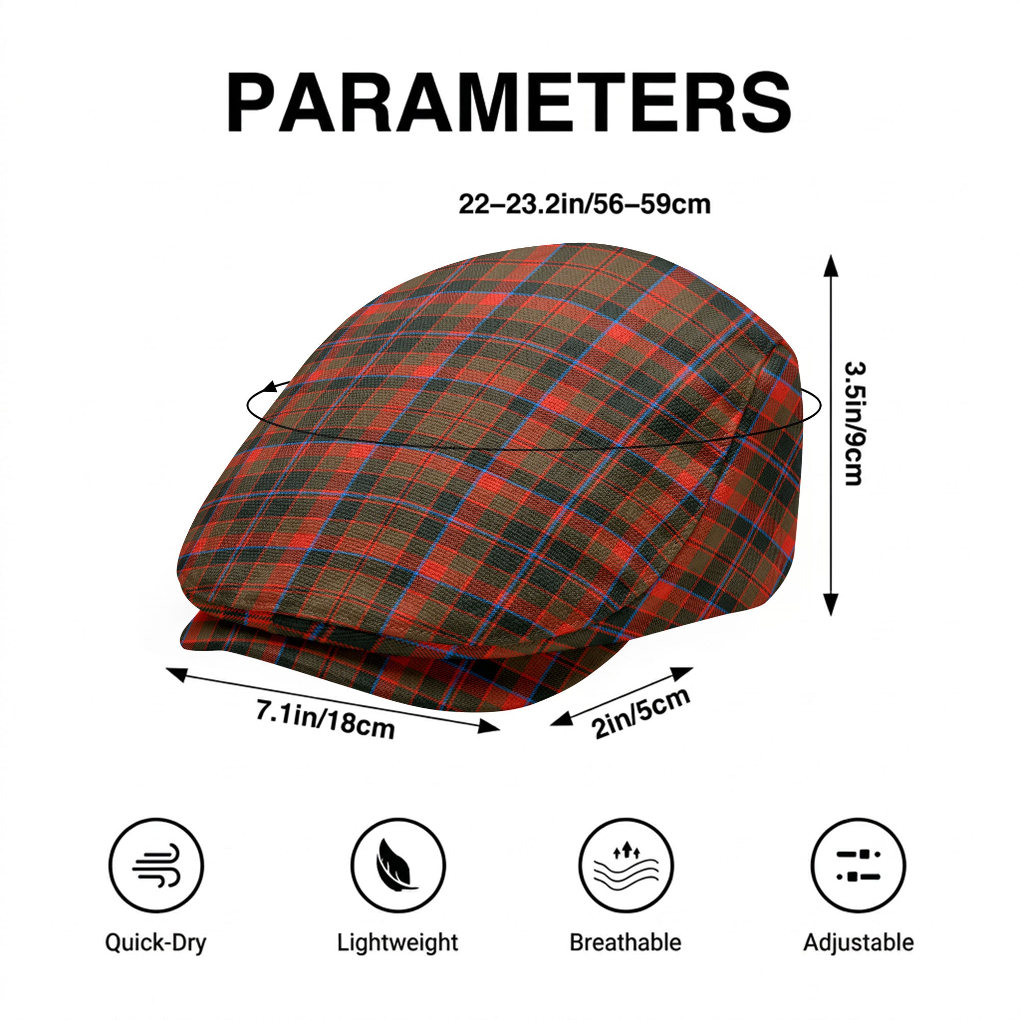 Cumming Hunting Weathered Tartan Flat Caps