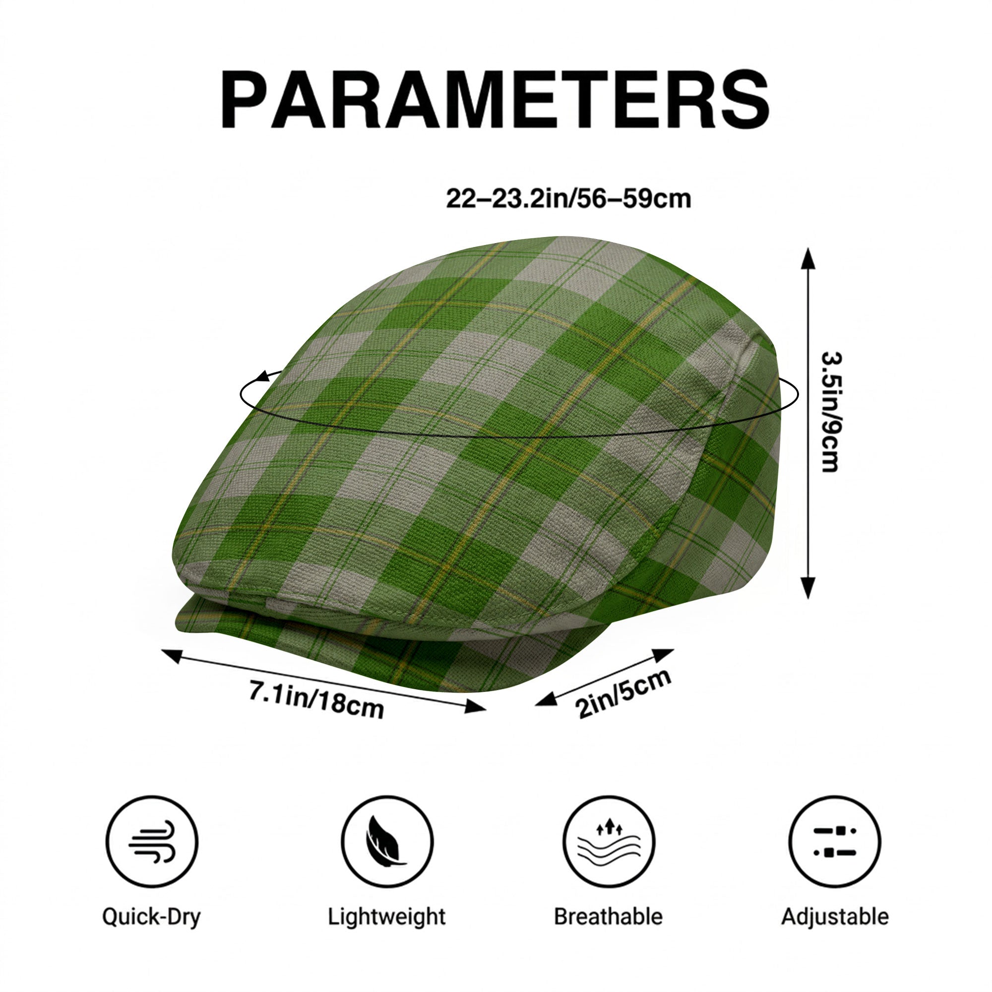 Cunningham Dress Green Dancers Tartan Flat Caps