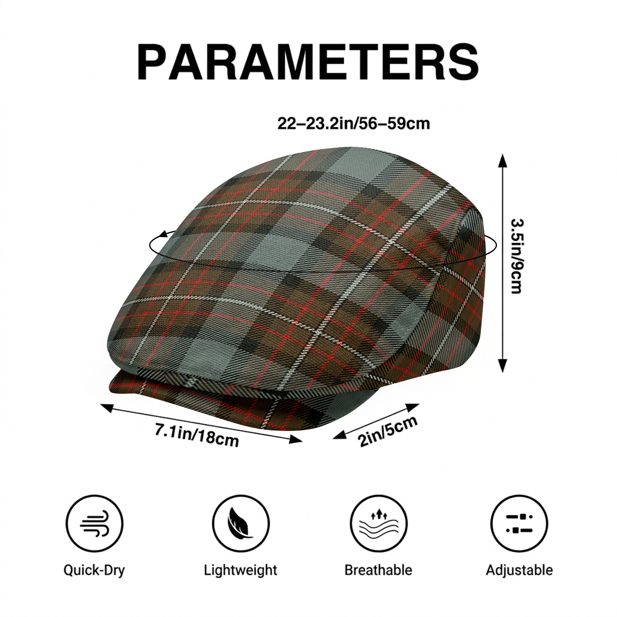 Fergusson Weathered Tartan Flat Caps