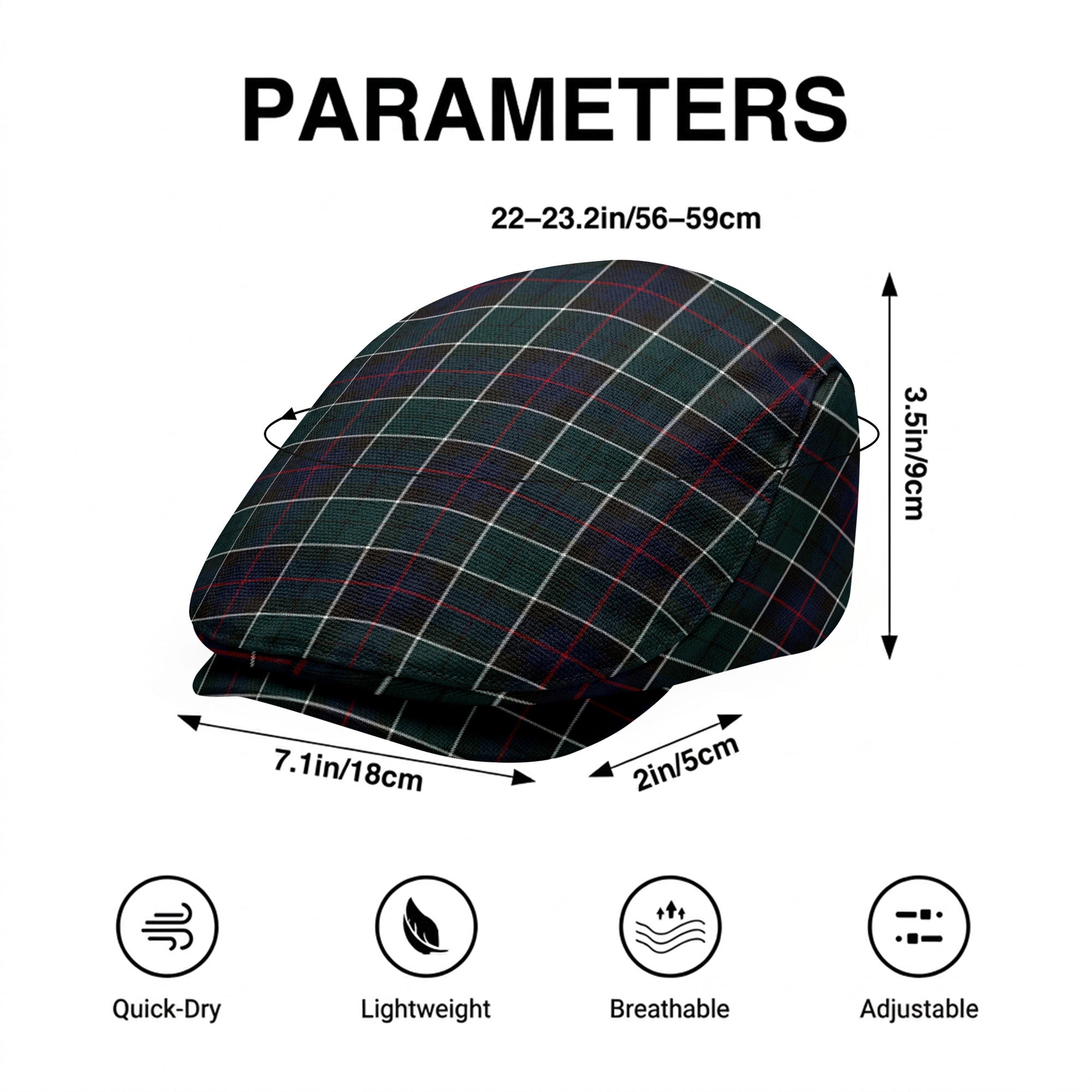 Leslie Hunting Modern Tartan Flat Caps