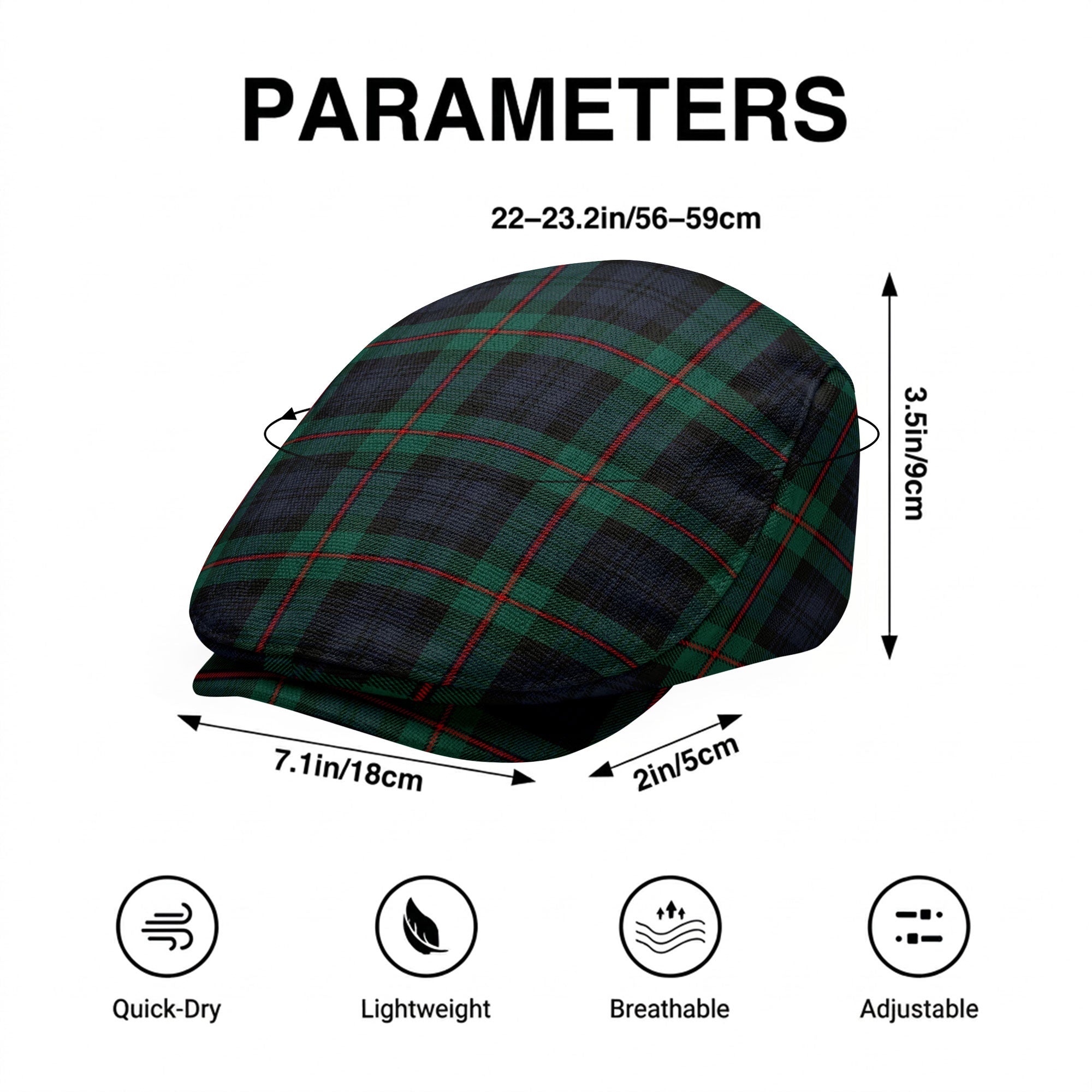 McKinlay Modern Tartan Flat Caps