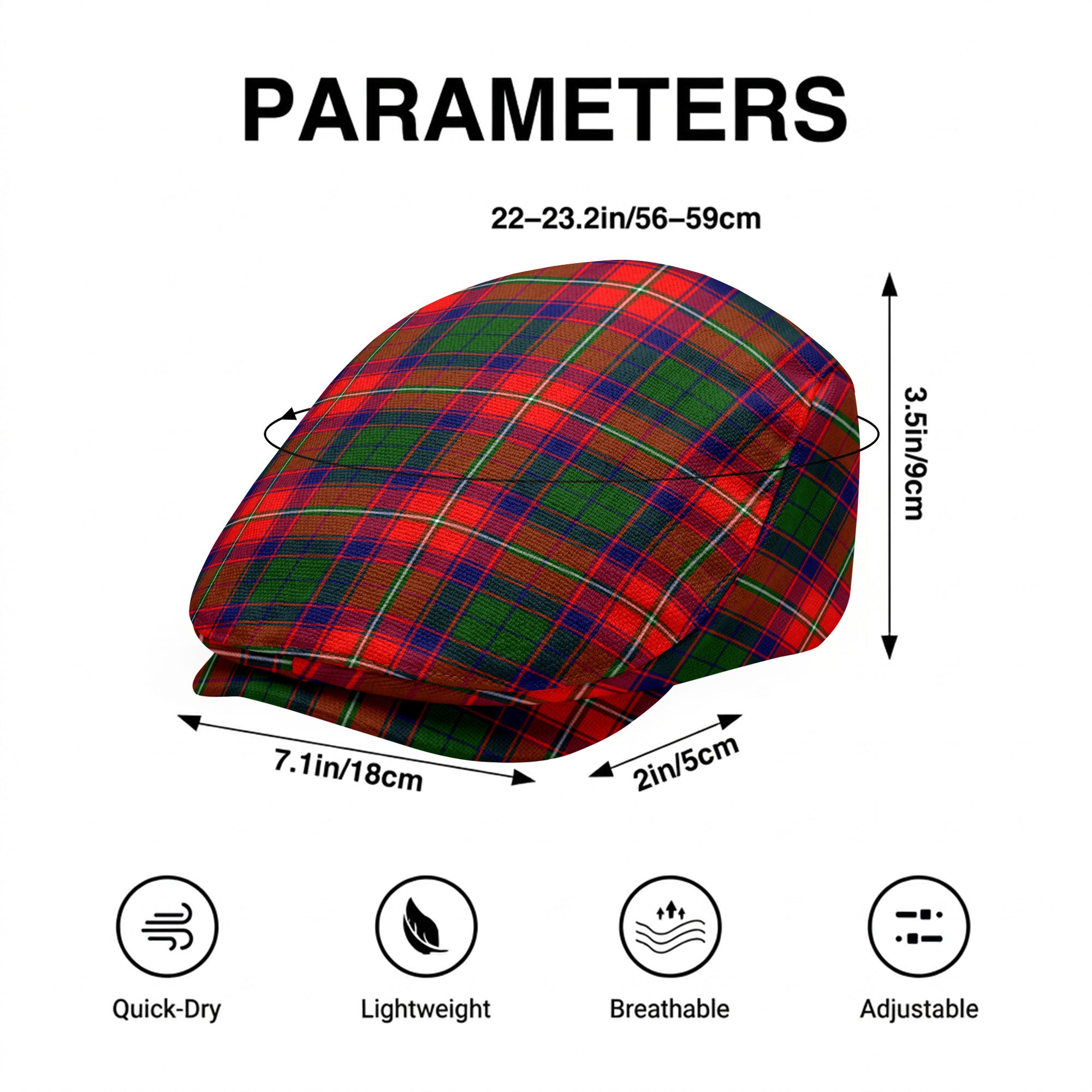 Riddell Tartan Flat Caps