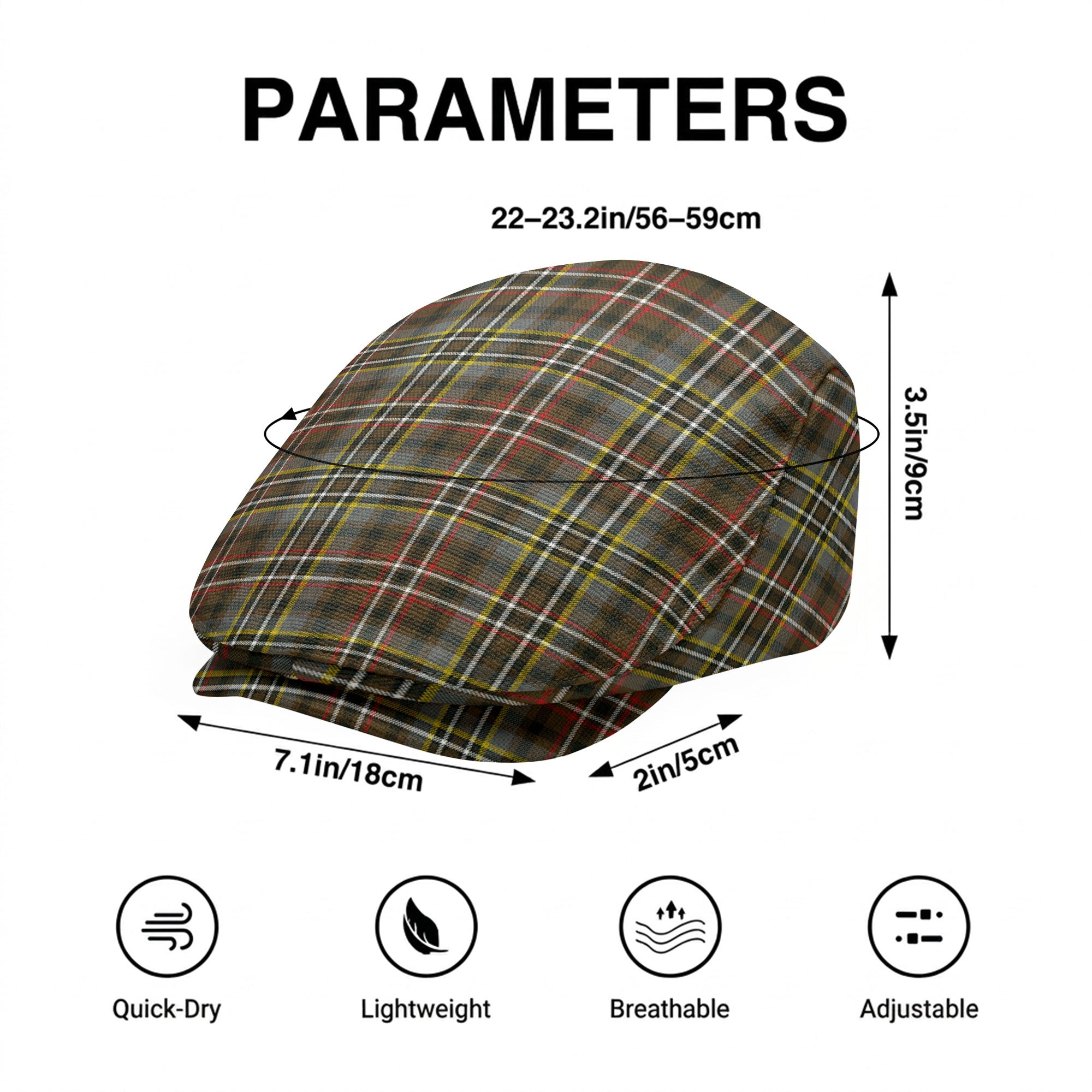 Scott Green Weathered Tartan Flat Caps