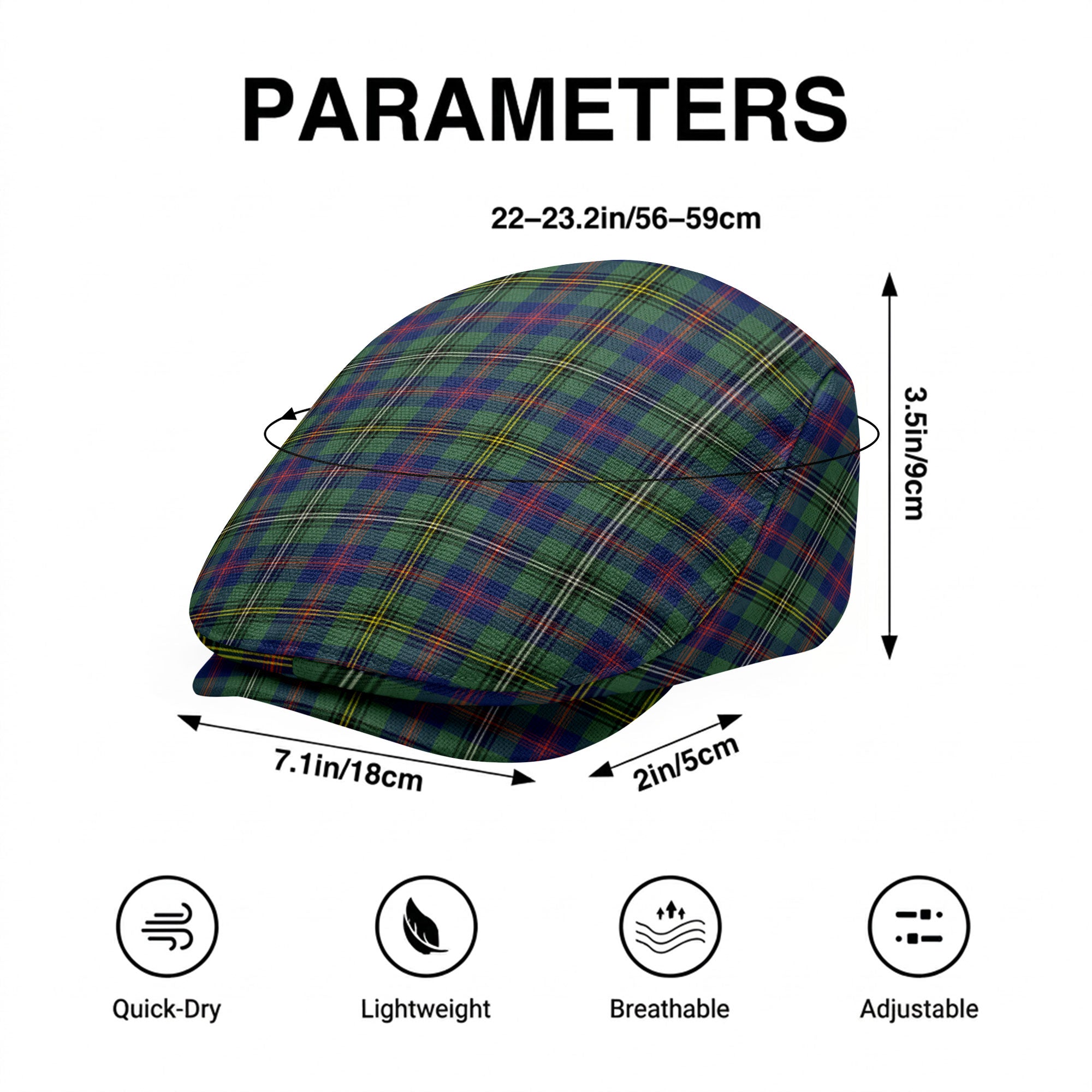 Wood Tartan Flat Caps