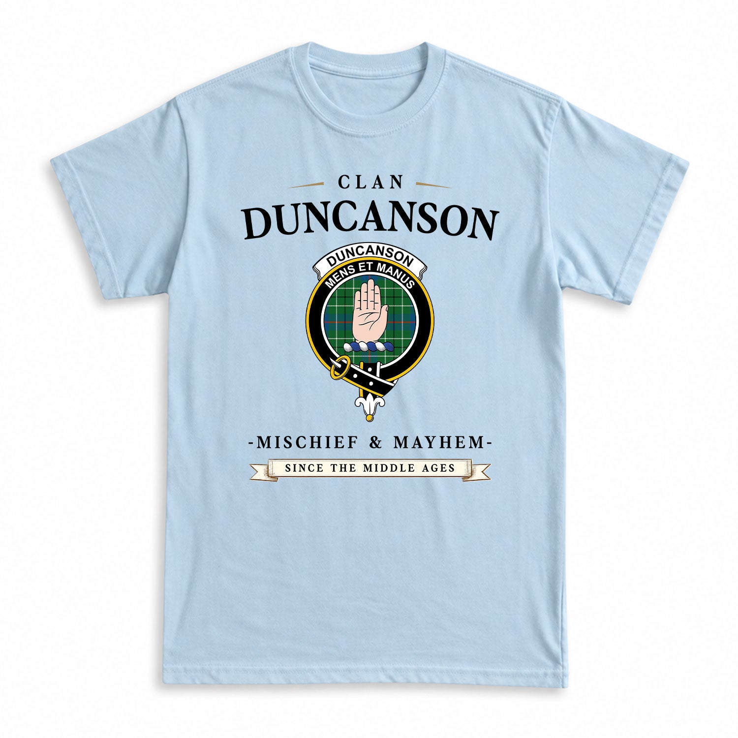 Duncanson Tartan Crest Mischief and Mayhem T-shirt