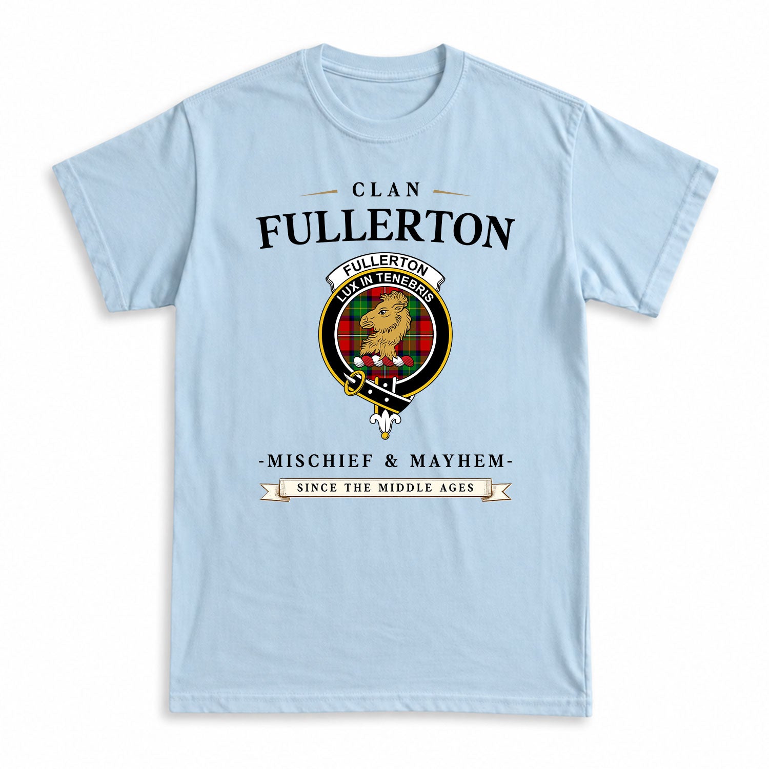 Fullerton Tartan Crest Mischief and Mayhem T-shirt