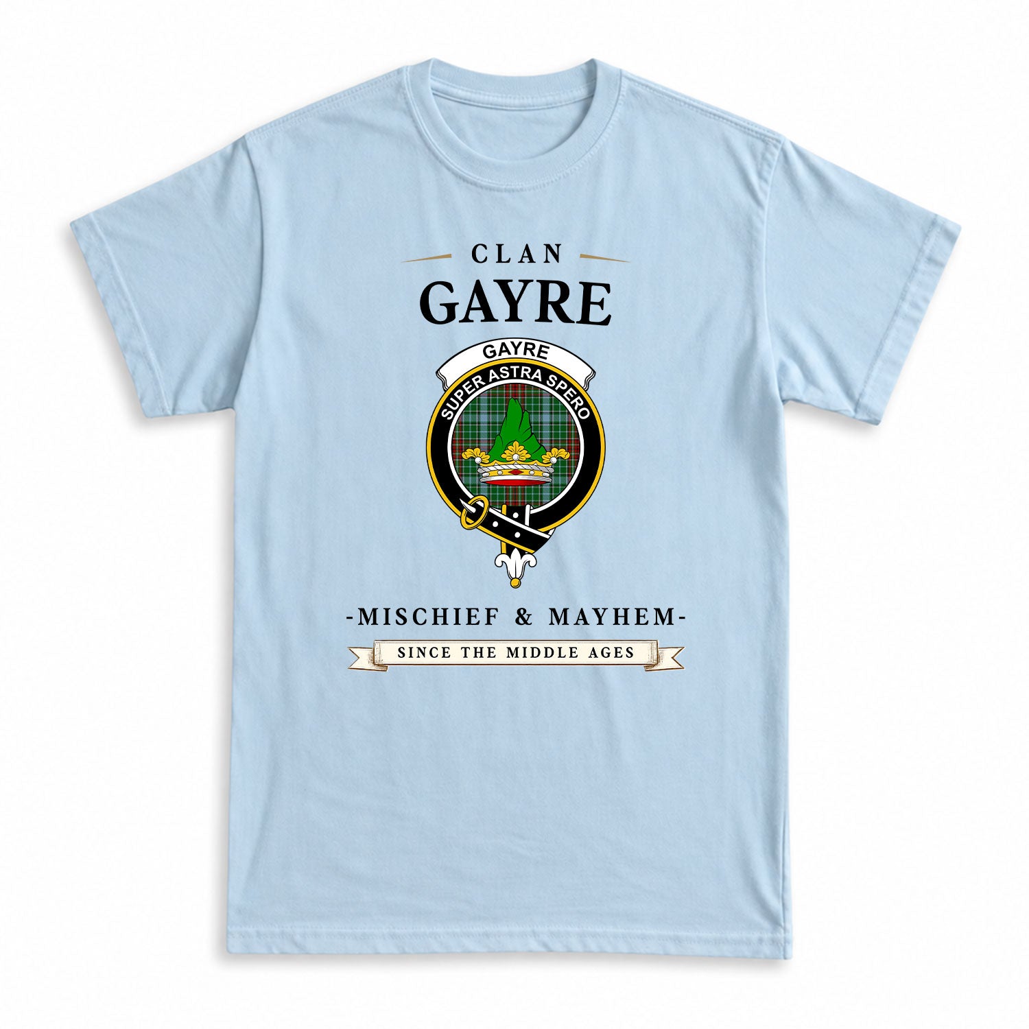 Gayre Tartan Crest Mischief and Mayhem T-shirt
