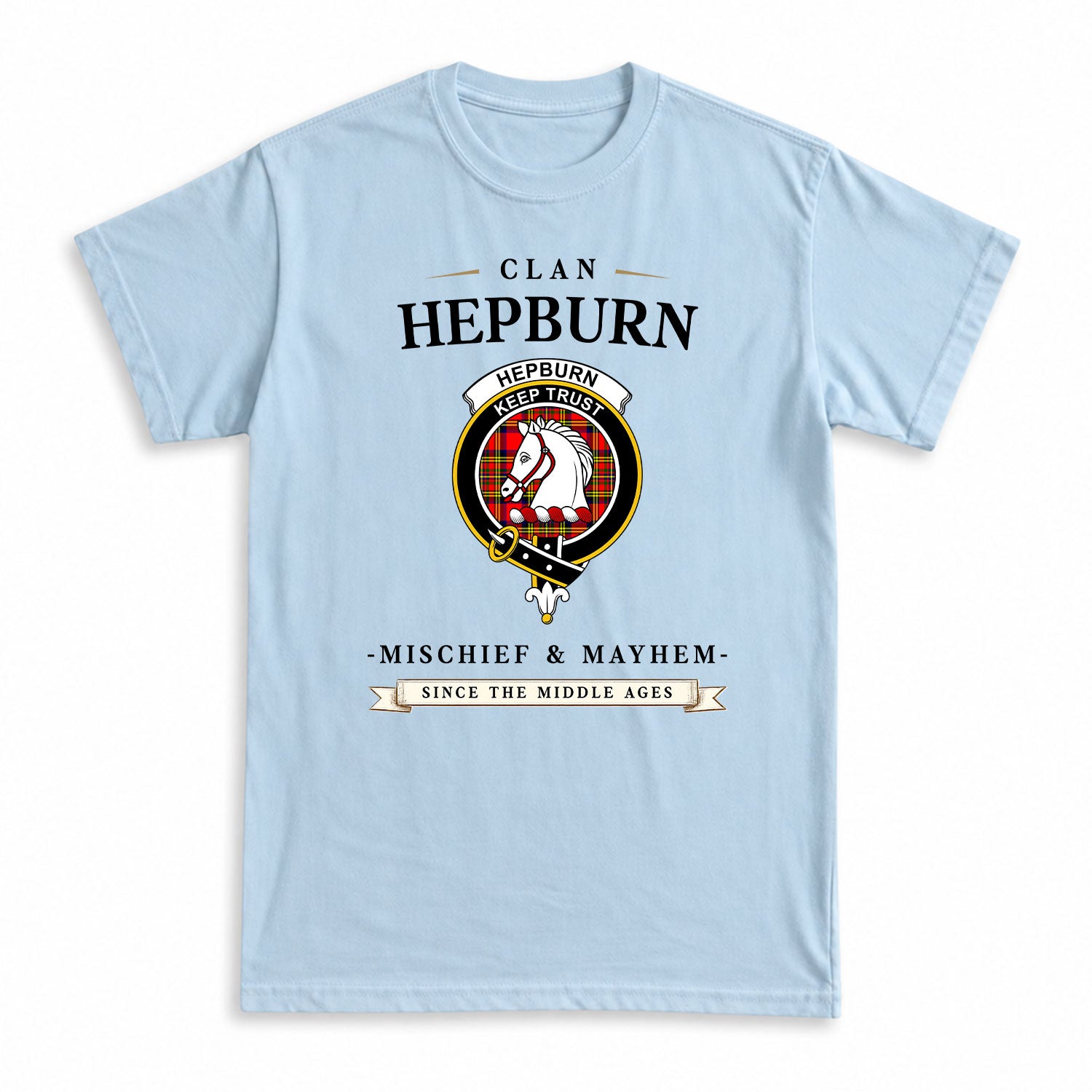 Hepburn Tartan Crest Mischief and Mayhem T-shirt