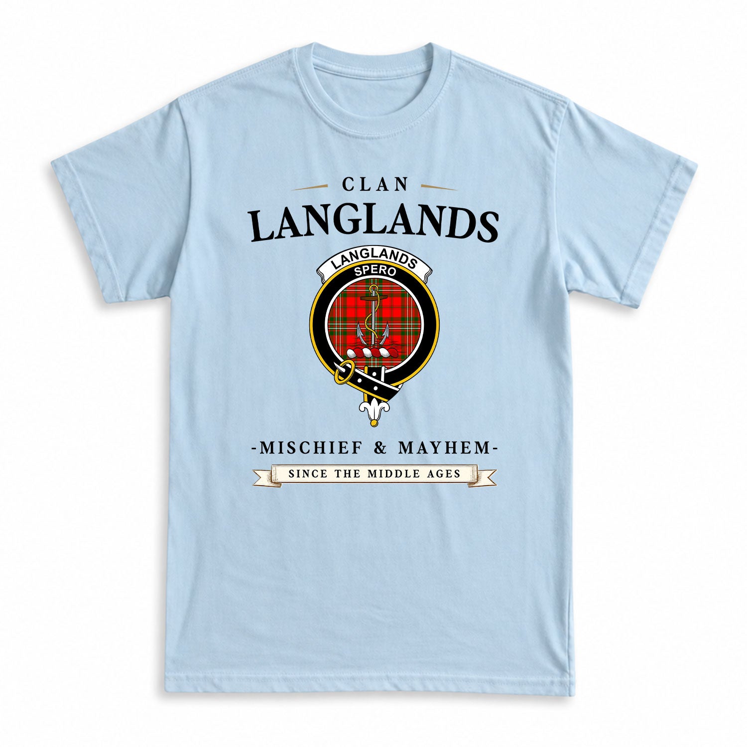Langlands Tartan Crest Mischief and Mayhem T-shirt