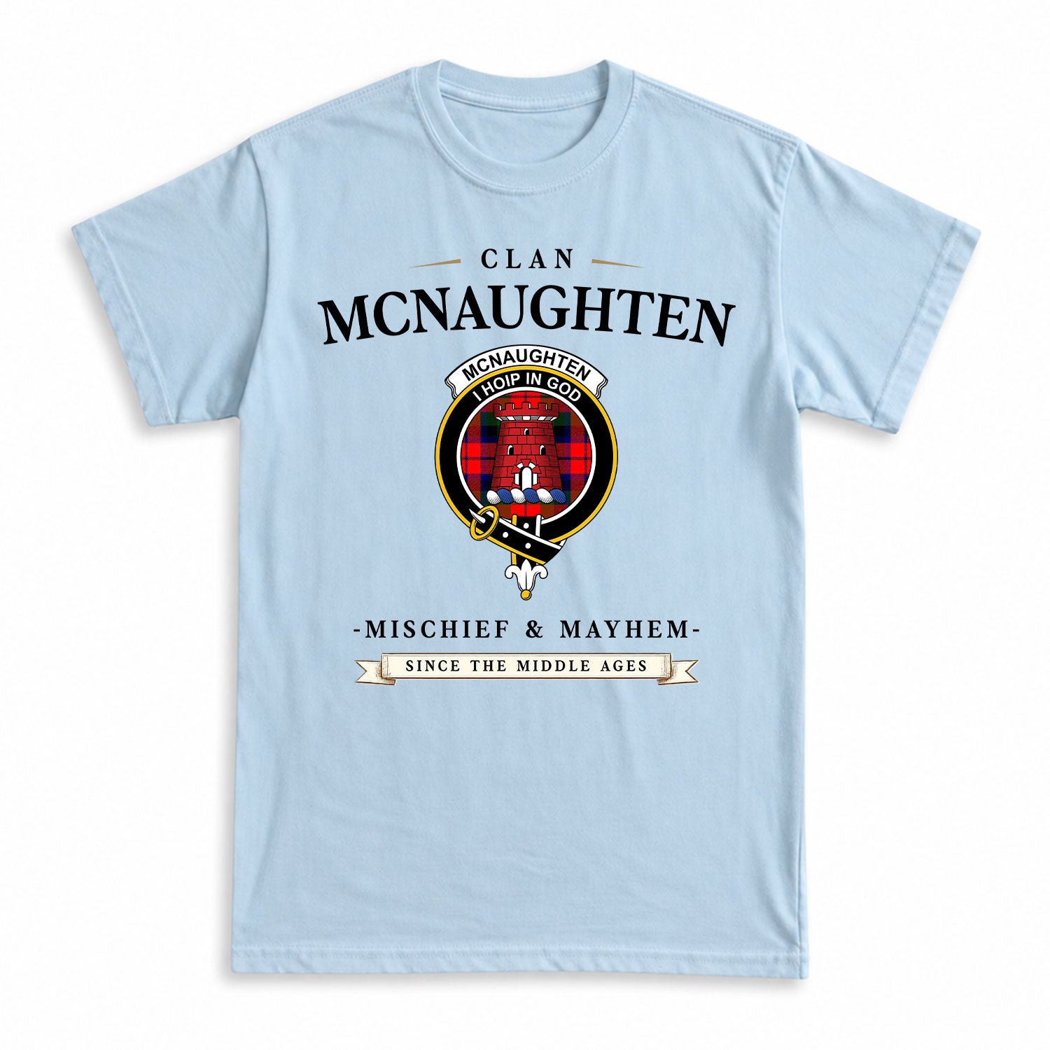 McNaughten Tartan Crest Mischief and Mayhem T-shirt