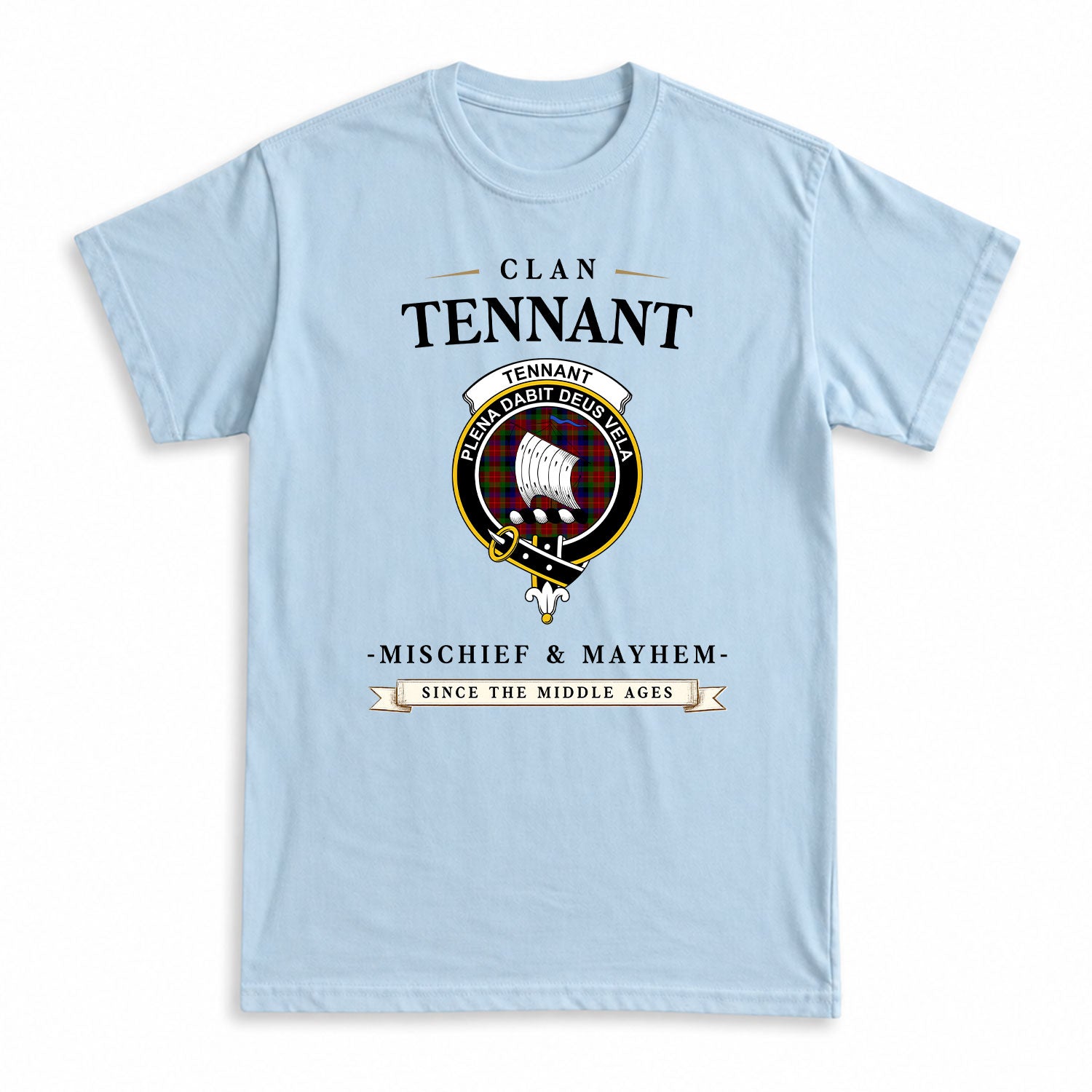 Tennant Tartan Crest Mischief and Mayhem T-shirt