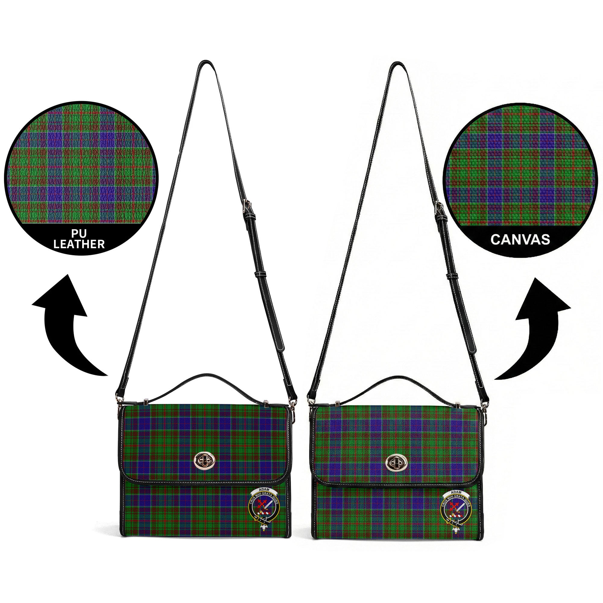 Adam Tartan Crest Satchel Bag