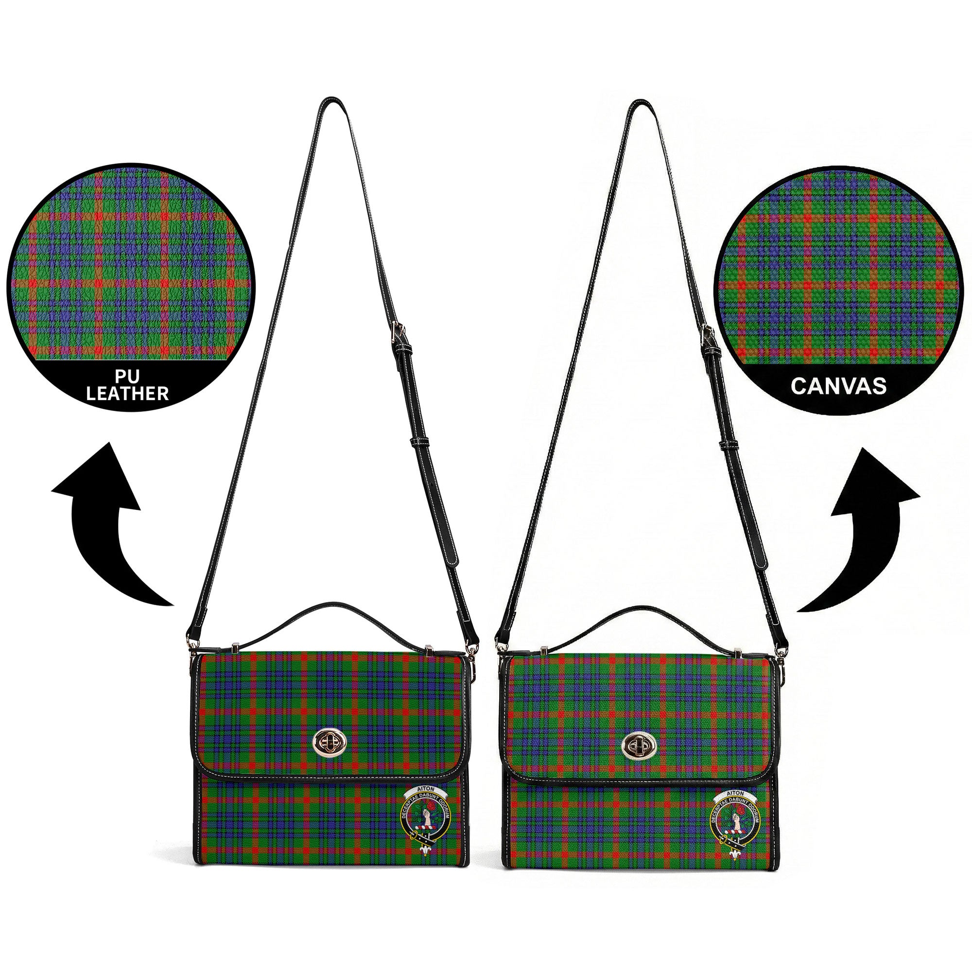 Aiton Tartan Crest Satchel Bag