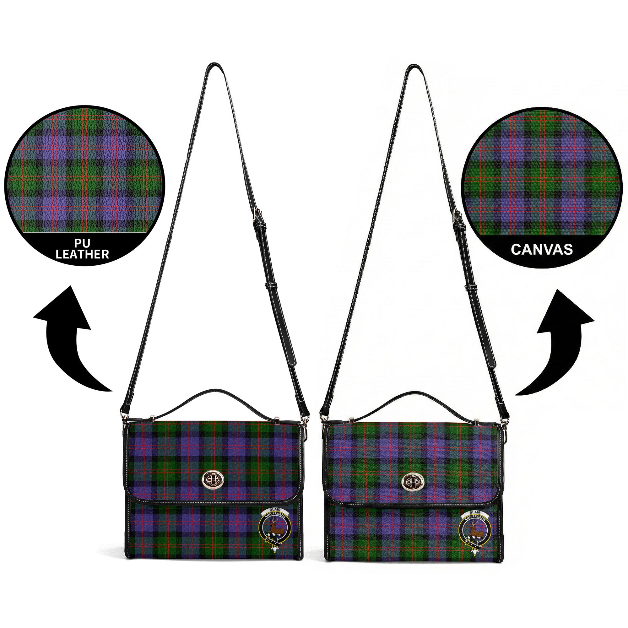 Blair Modern Tartan Crest Satchel Bag