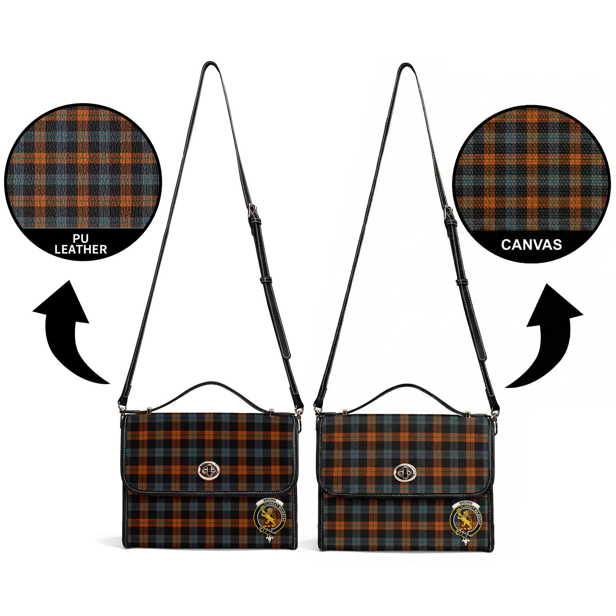 Brown Ancient Tartan Crest Satchel Bag