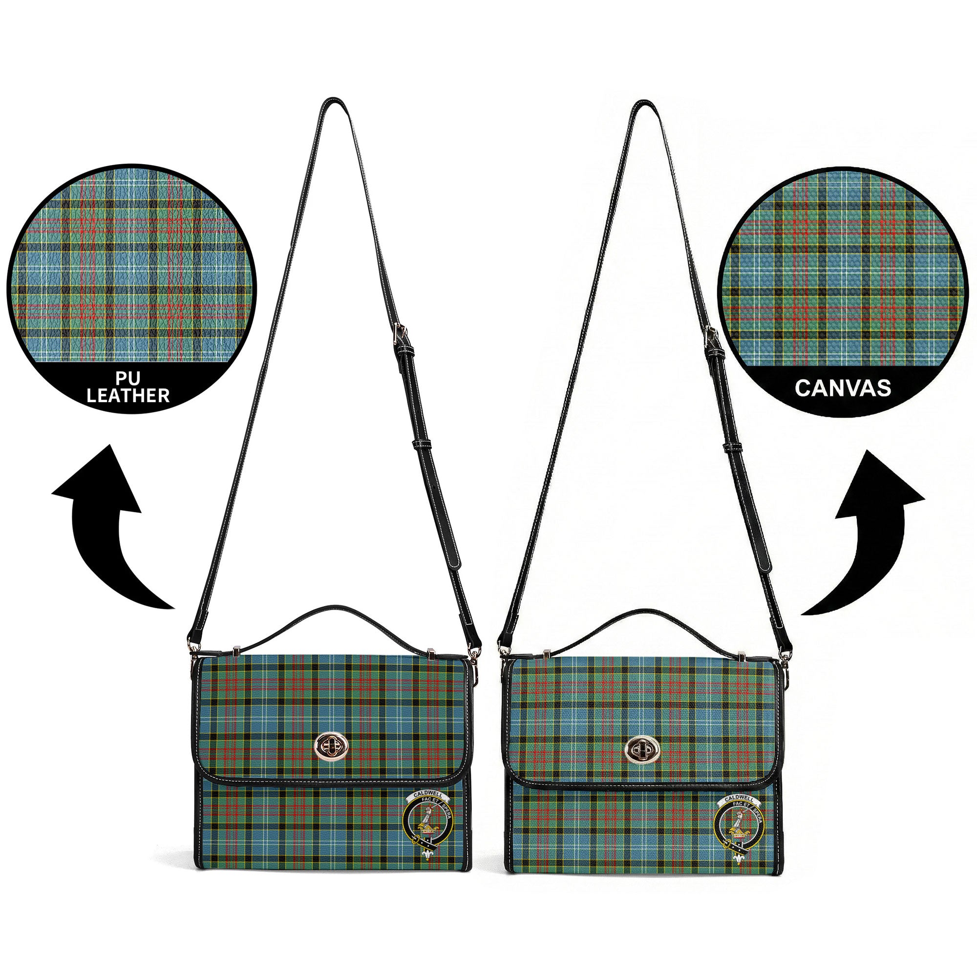 Caldwell Tartan Crest Satchel Bag