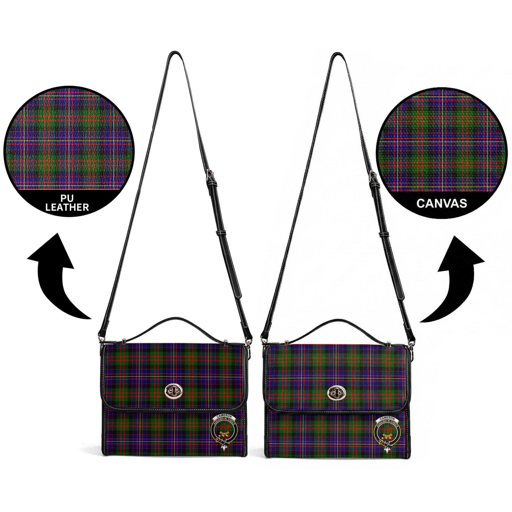Cameron of Erracht Modern Tartan Crest Satchel Bag