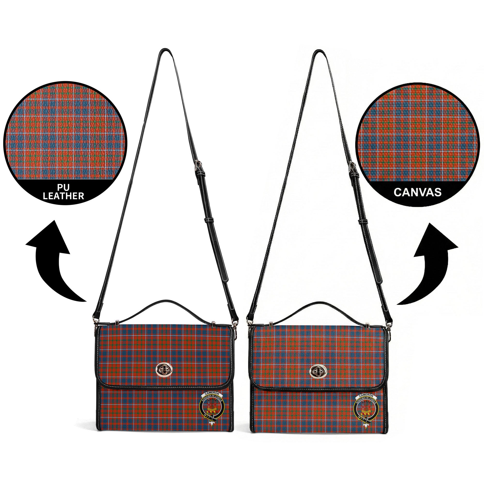 Cameron of Lochiel Ancient Tartan Crest Satchel Bag