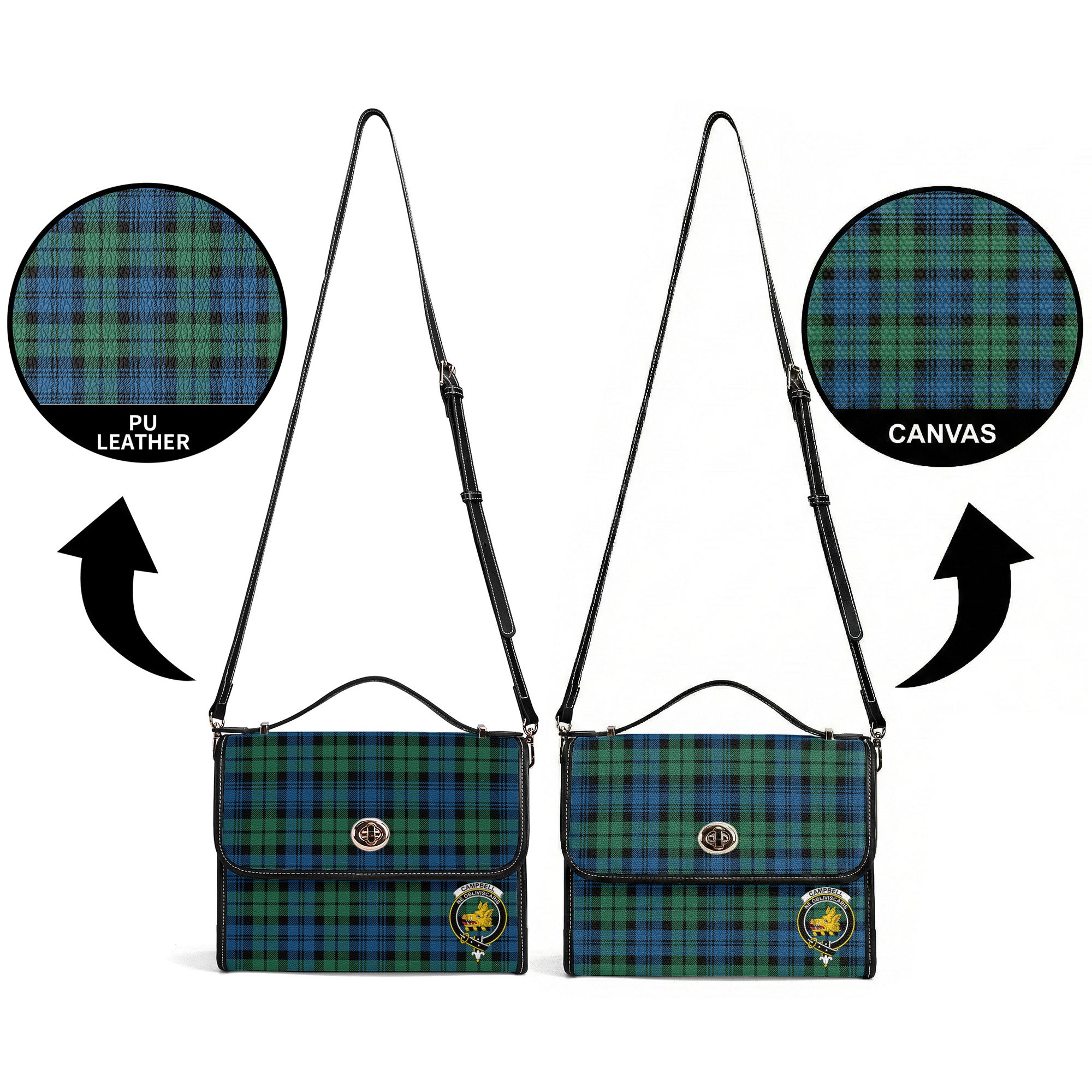Campbell Ancient 02 Tartan Crest Satchel Bag