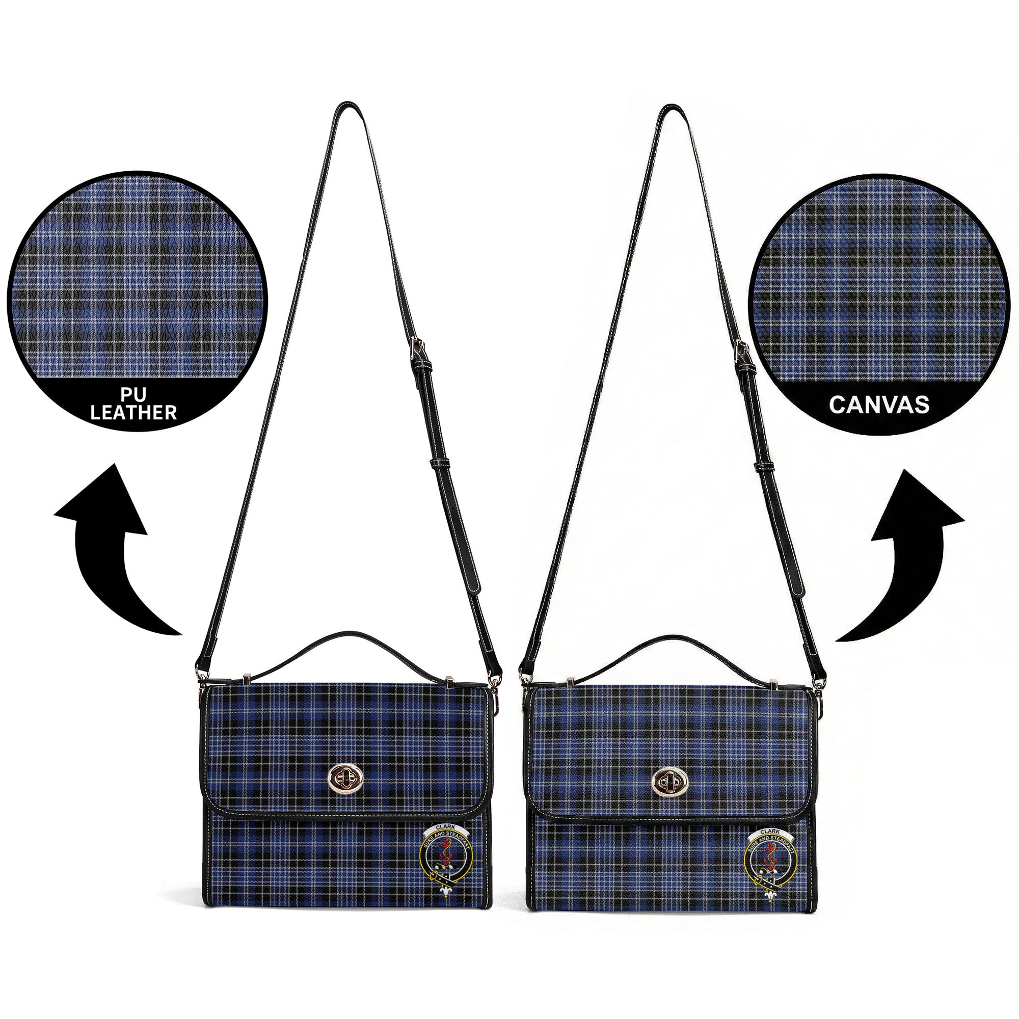 Clark Modern Tartan Crest Satchel Bag