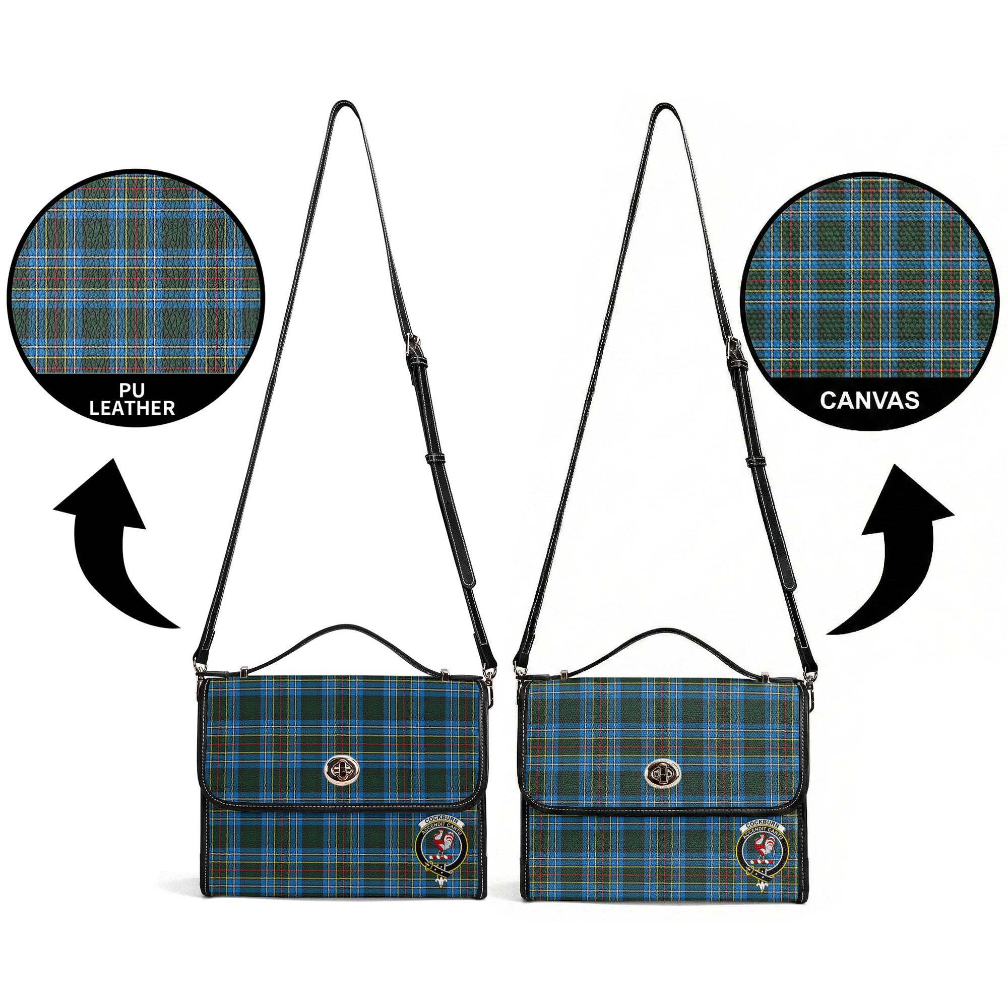 Cockburn Modern Tartan Crest Satchel Bag