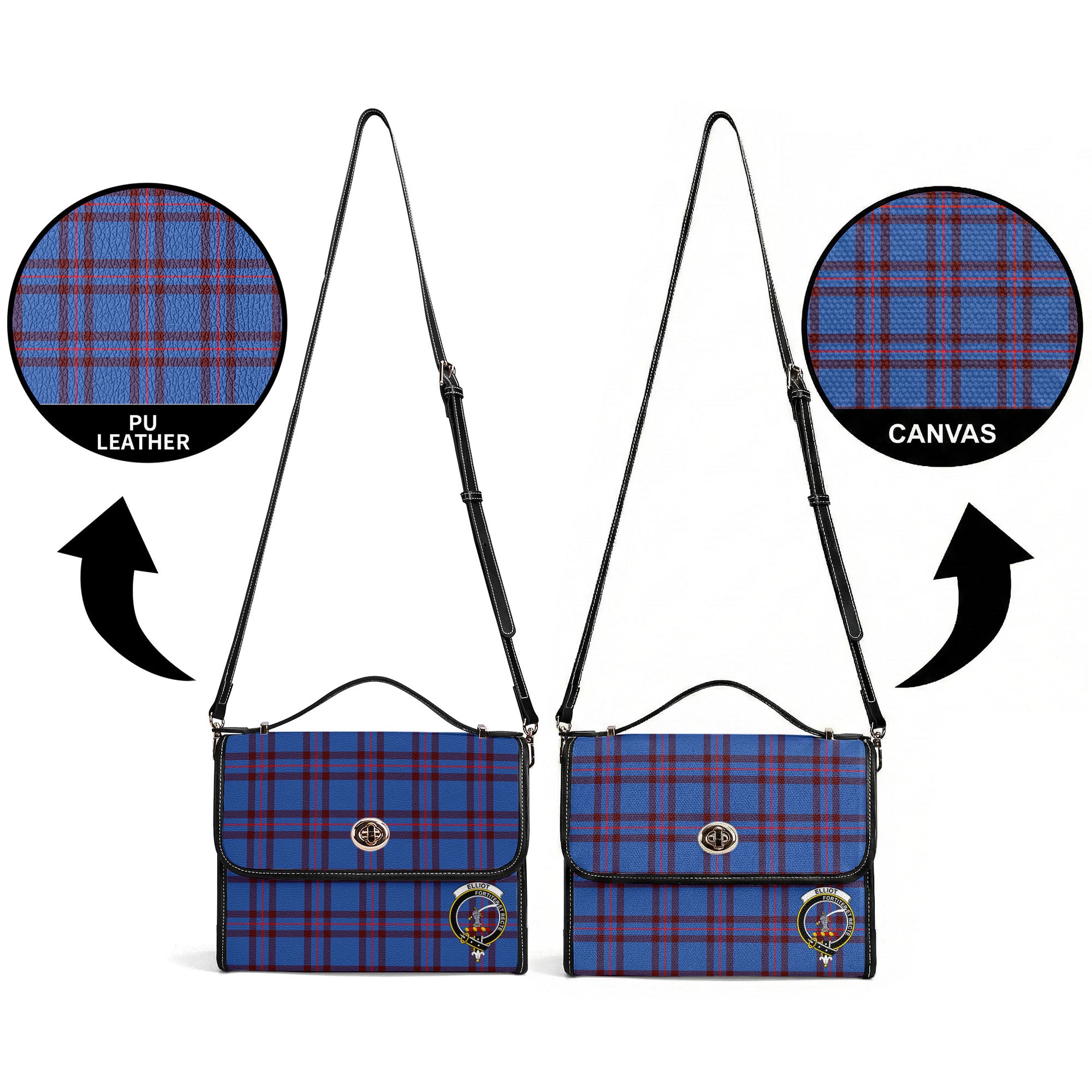 Elliot Modern Tartan Crest Satchel Bag
