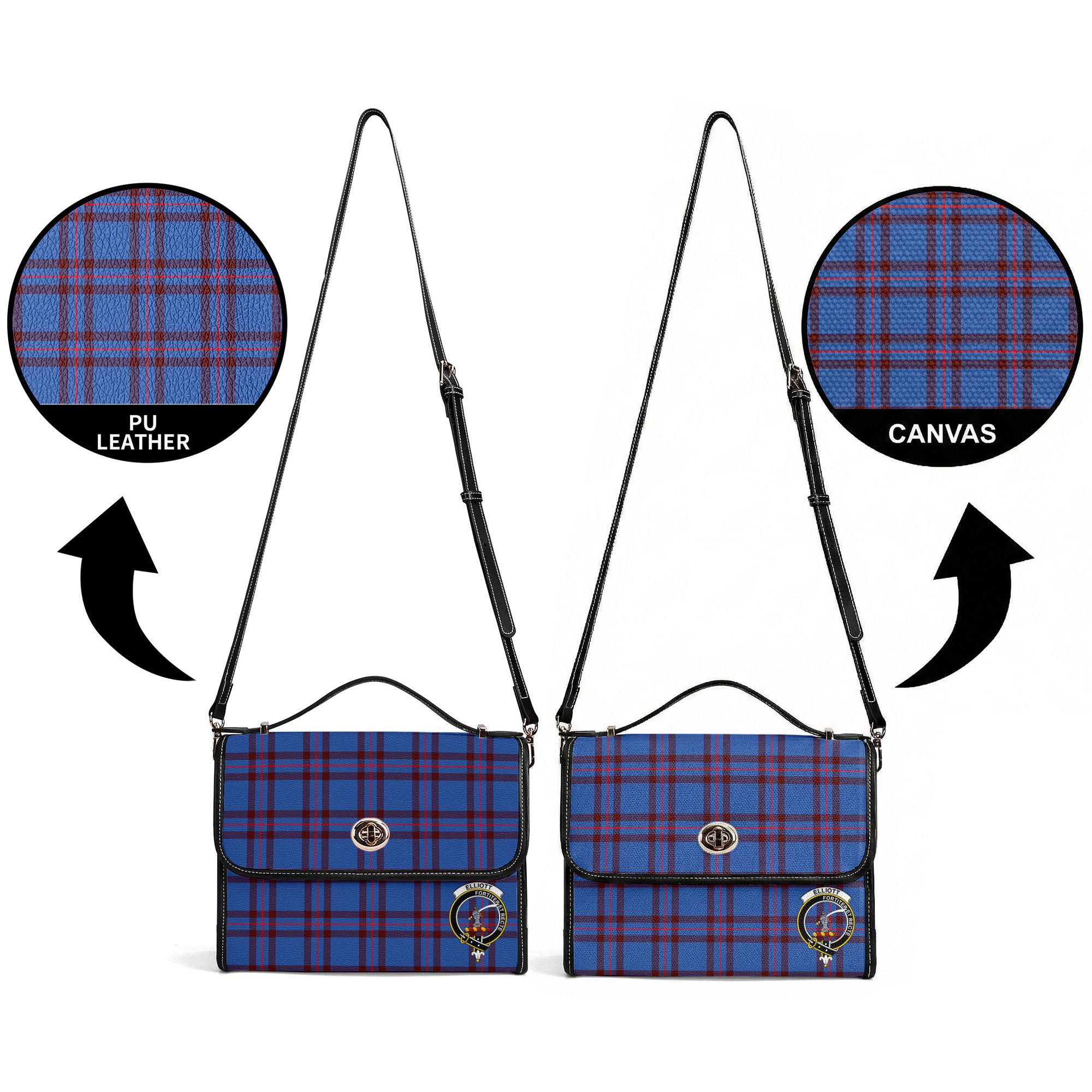 Elliott Modern Tartan Crest Satchel Bag