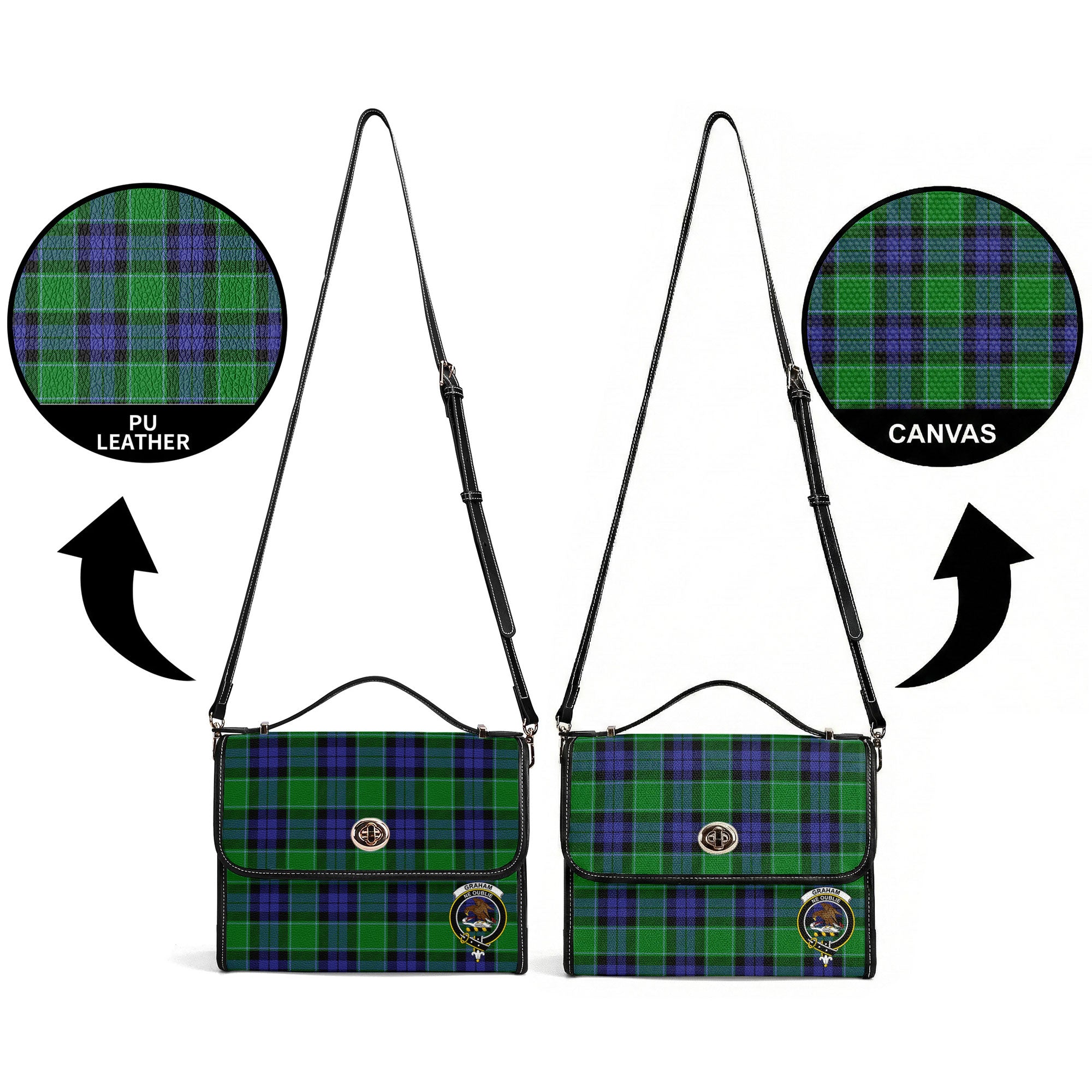 Graham of Menteith Modern Tartan Crest Satchel Bag