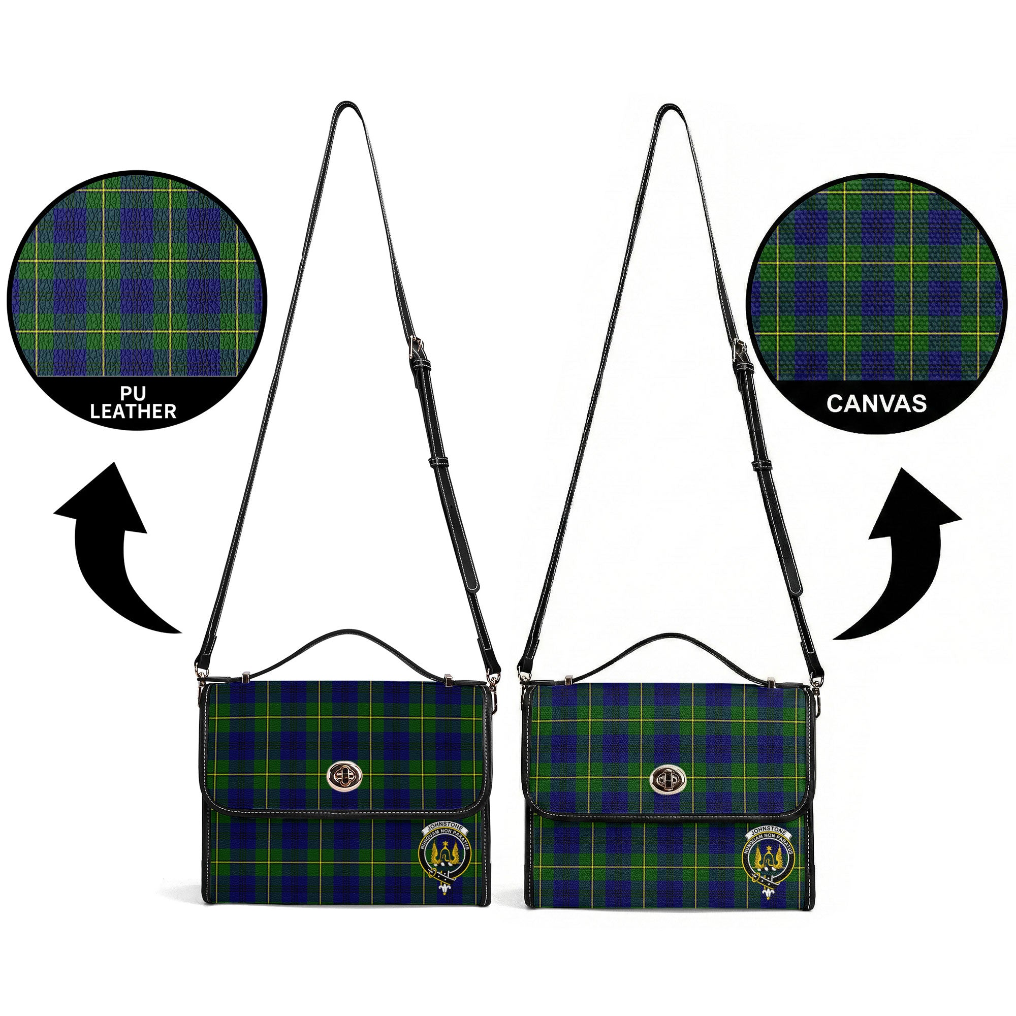 Johnstone Modern Tartan Crest Satchel Bag