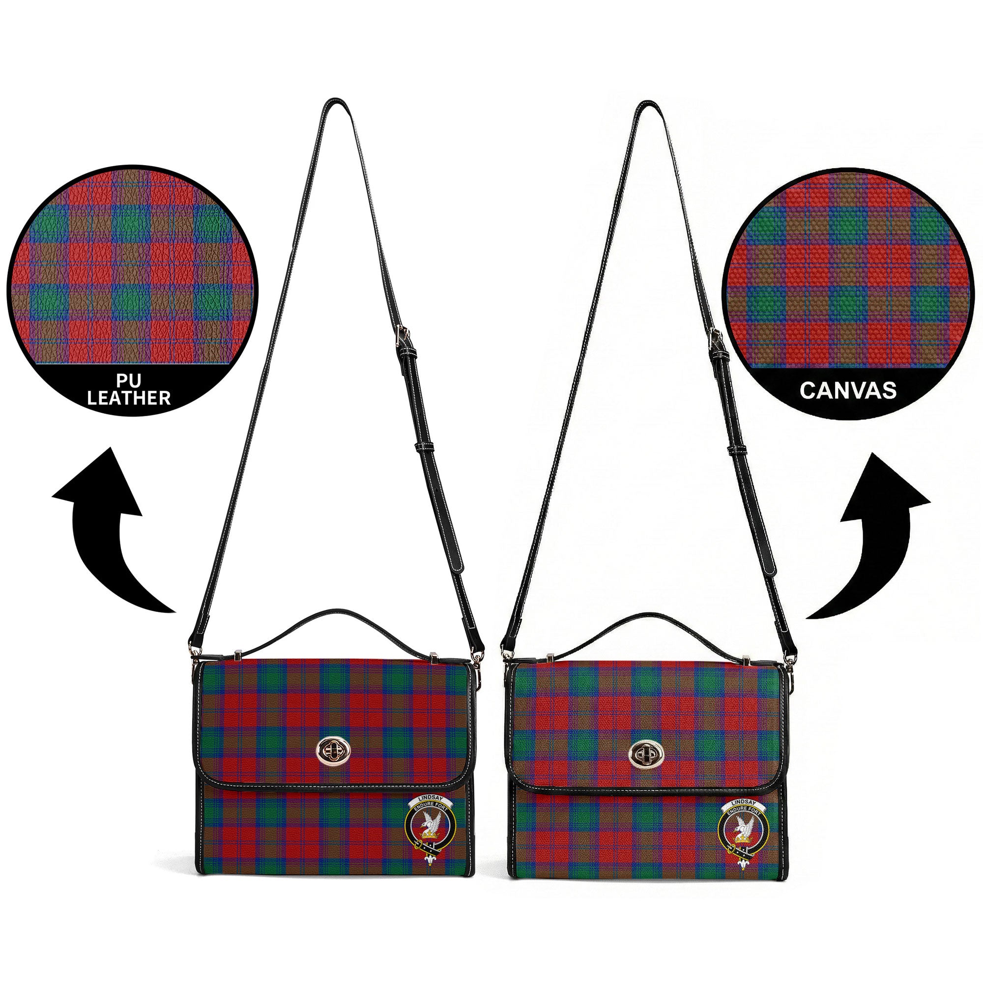 Lindsay Modern Tartan Crest Satchel Bag