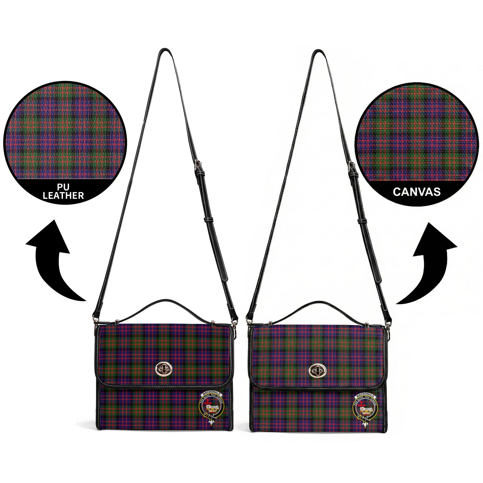 MacDonald Modern Tartan Crest Satchel Bag