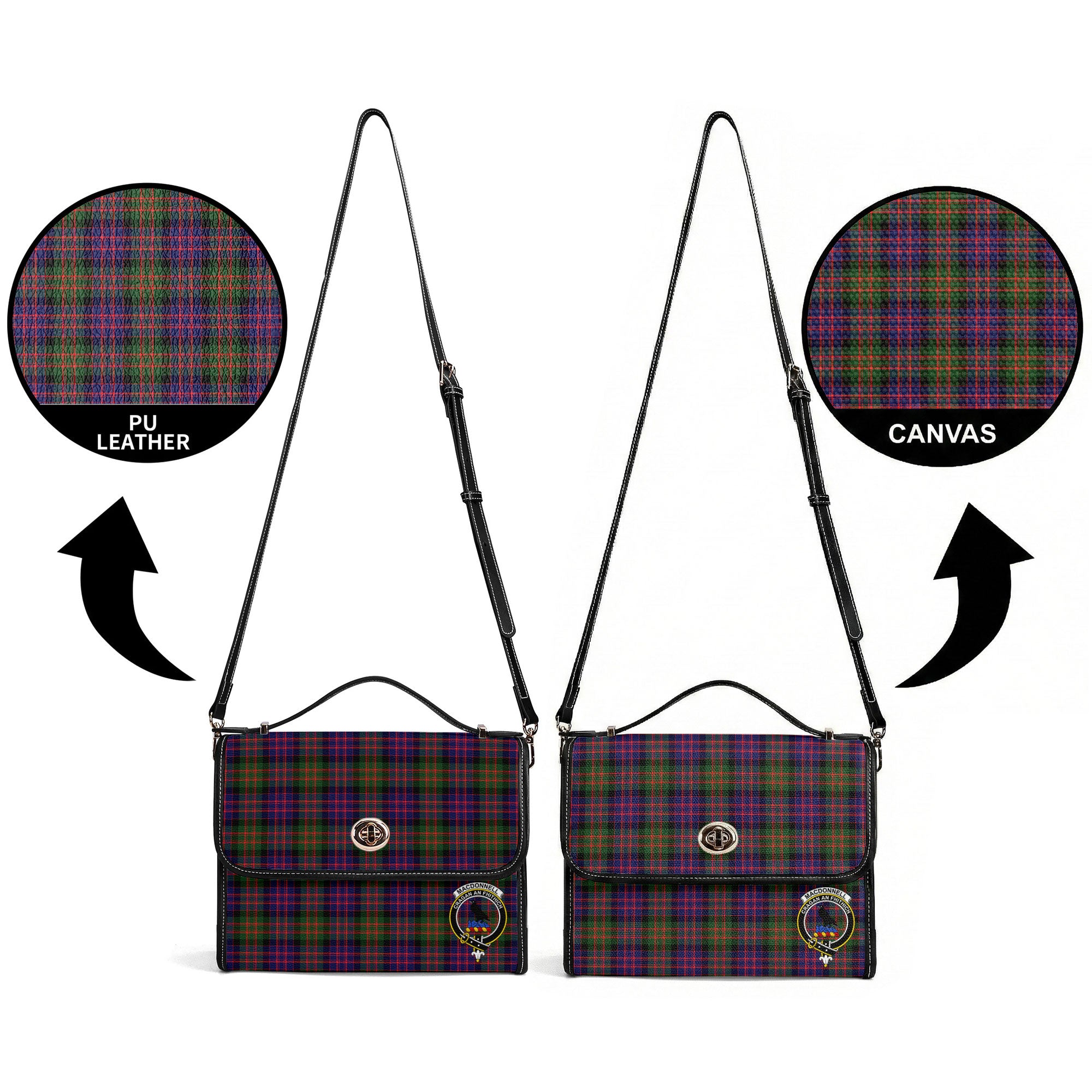 MacDonnell of Glengarry Modern Tartan Crest Satchel Bag
